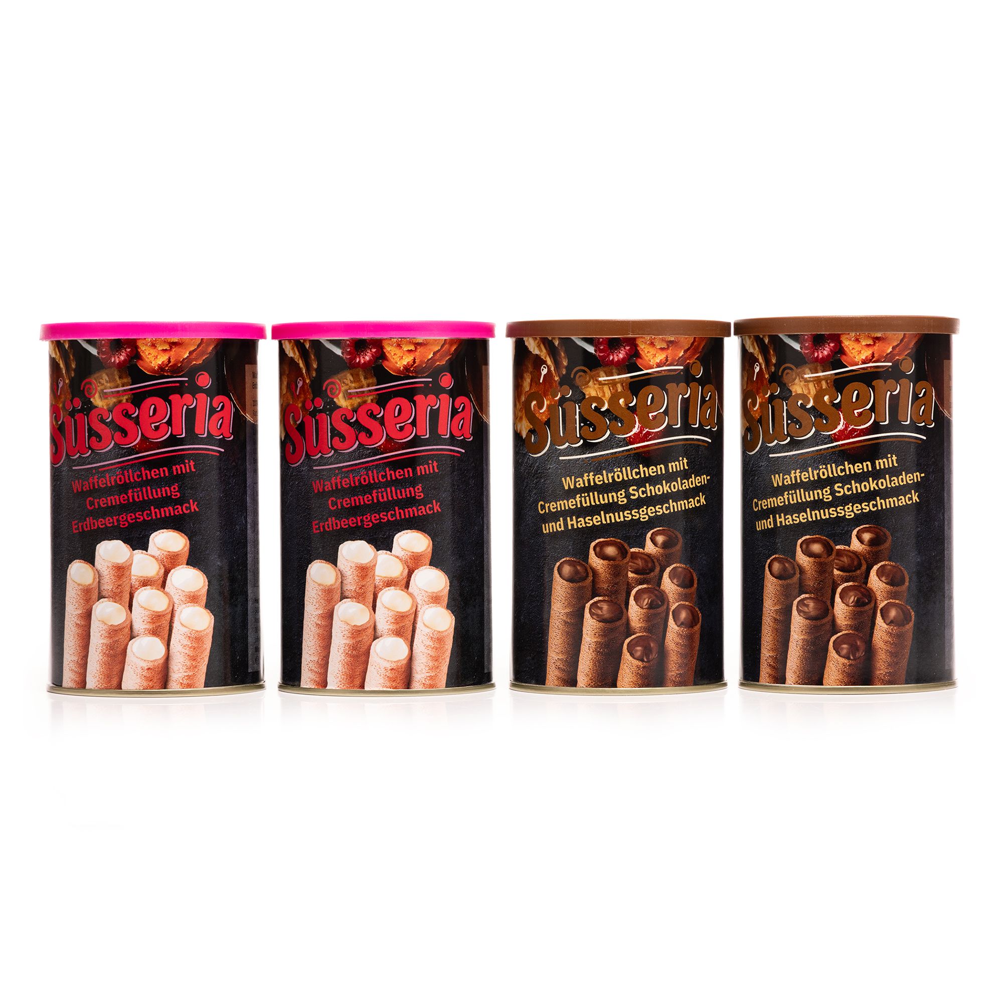 SÜSSERIA Waffelröllchen mit Creme-Füllung versch. Sorten Inhalt 4x 200g