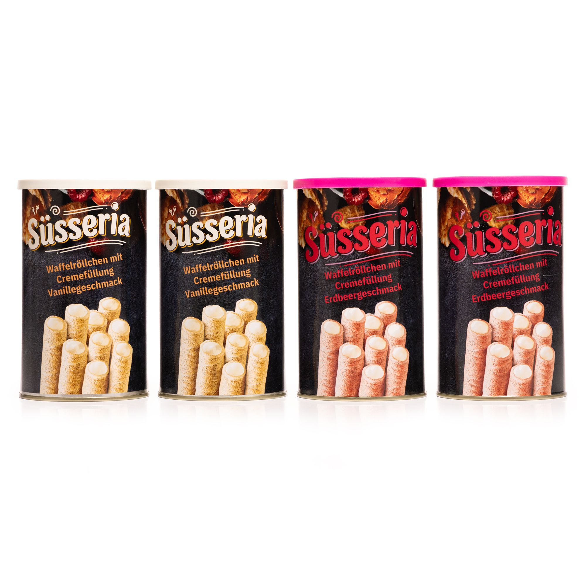 SÜSSERIA Waffelröllchen mit Creme-Füllung versch. Sorten Inhalt 4x 200g