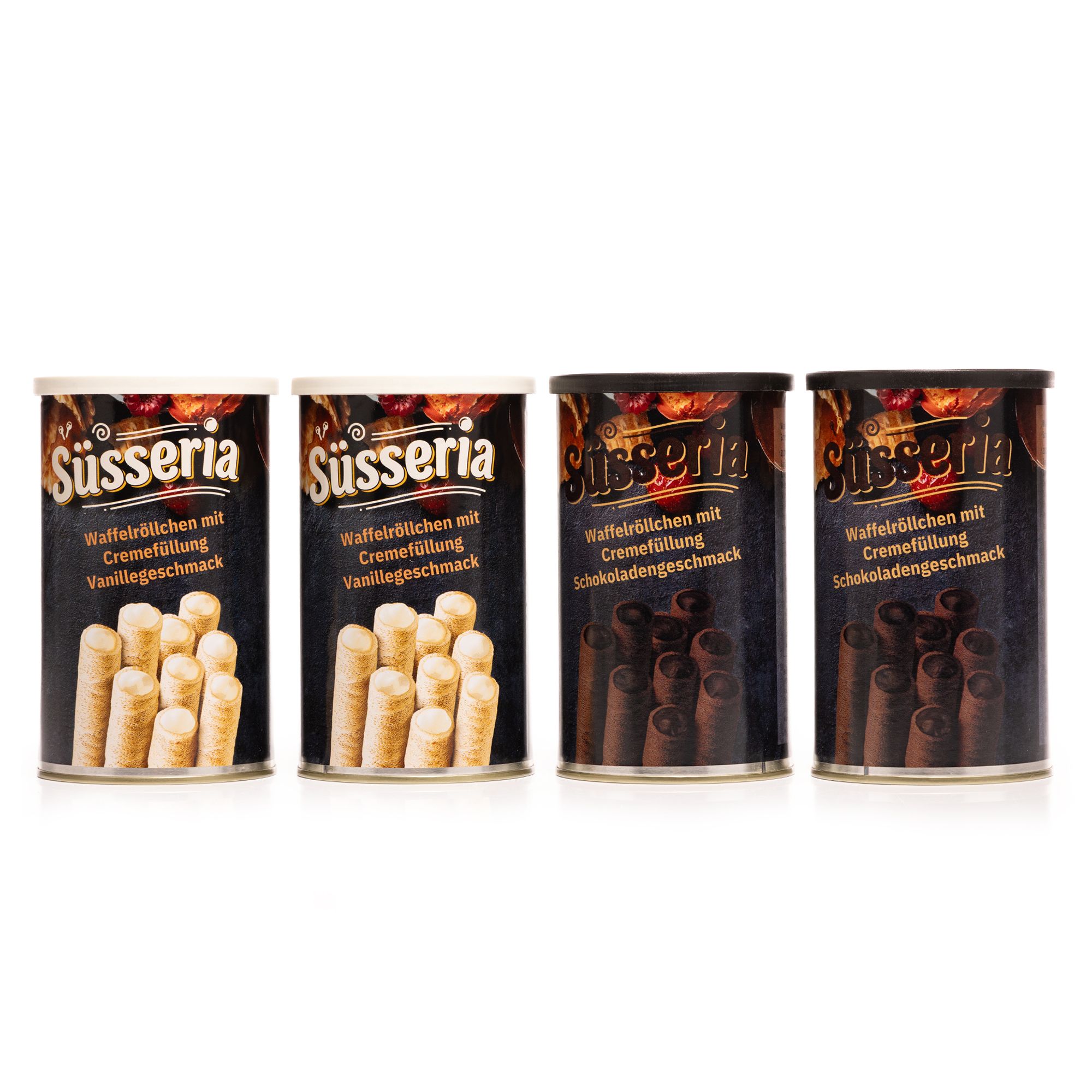 SÜSSERIA Waffelröllchen mit Creme-Füllung versch. Sorten Inhalt 4x 200g
