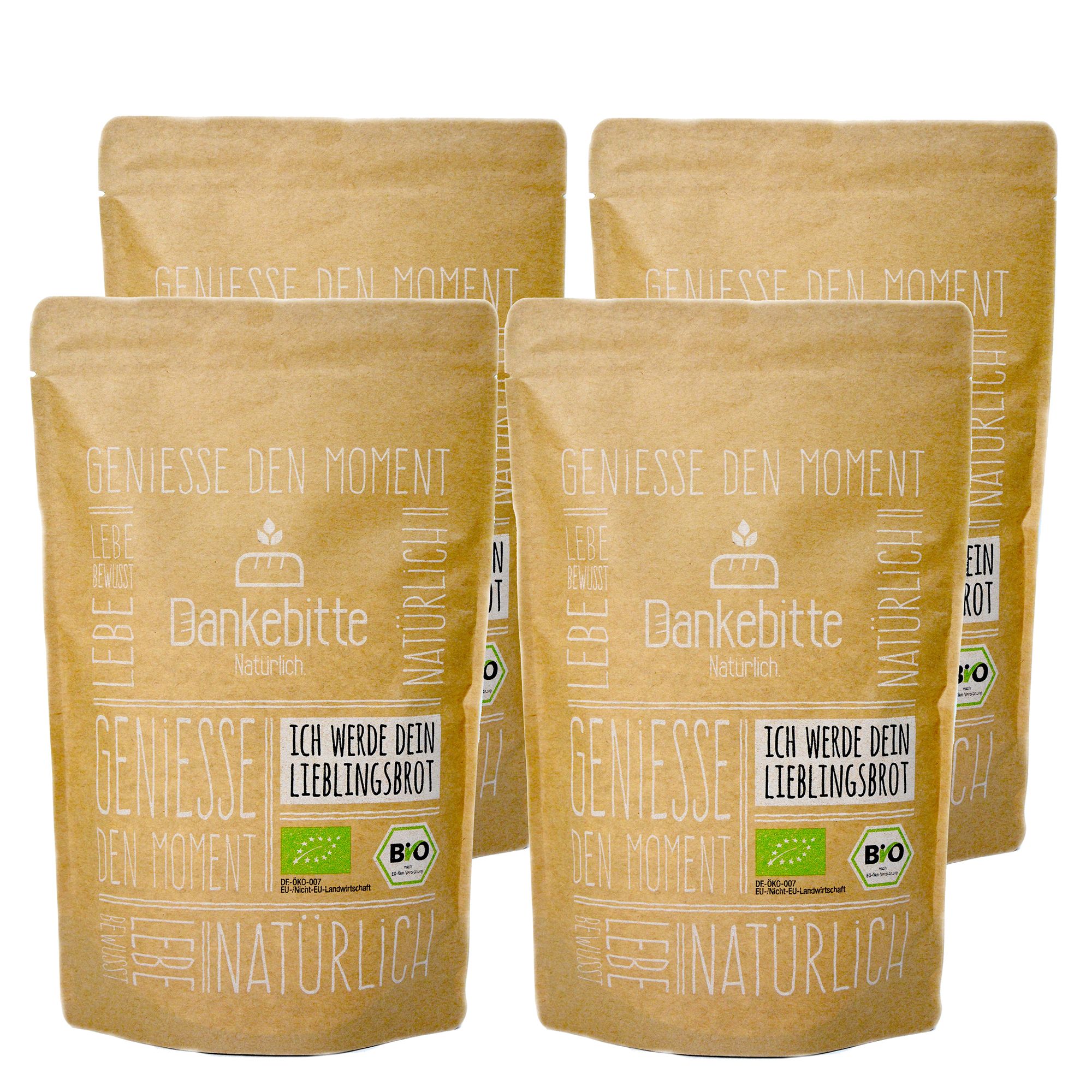 DANKEBITTE Müslibrot Set Bio Brotbackmischung 4 versch. Sorten Inhalt 2.470g