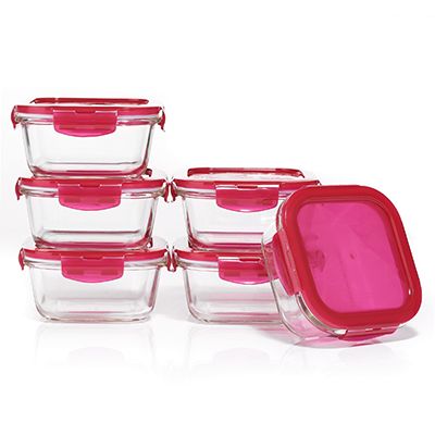 LocknLock 6 Frischhaltedosen aus Borosilikatglas je 500ml Volumen