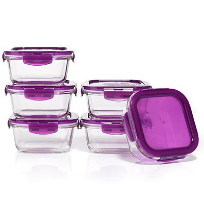 LocknLock 6 Frischhaltedosen aus Borosilikatglas je 500ml Volumen