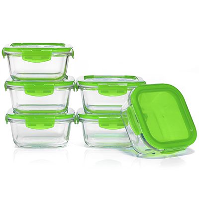 LocknLock 6 Frischhaltedosen aus Borosilikatglas je 500ml Volumen