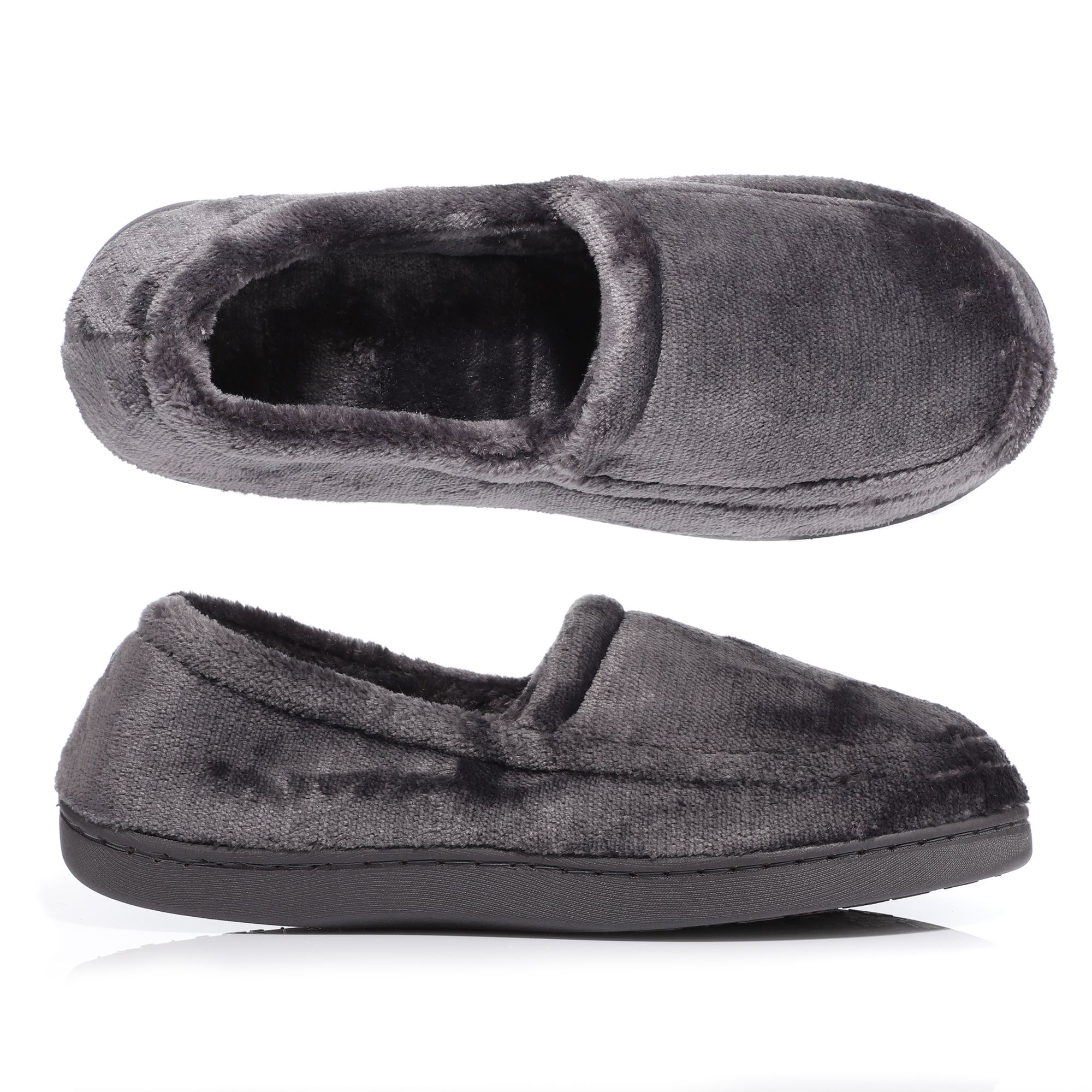 MONT CHALET Damen-Hausschuh geschlossene Form Mikrofaser Chinchilla weich gepolstert