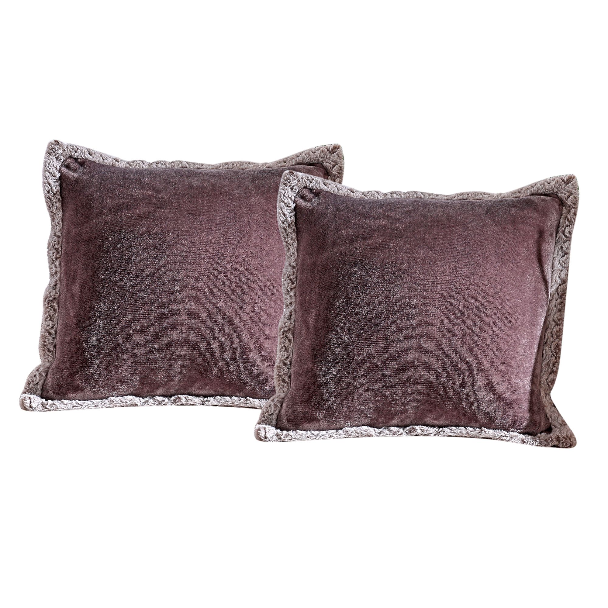 MONT CHALET 2 Kissenhüllen Stehsaum Fellimitat waschbar, ca. 50x50cm