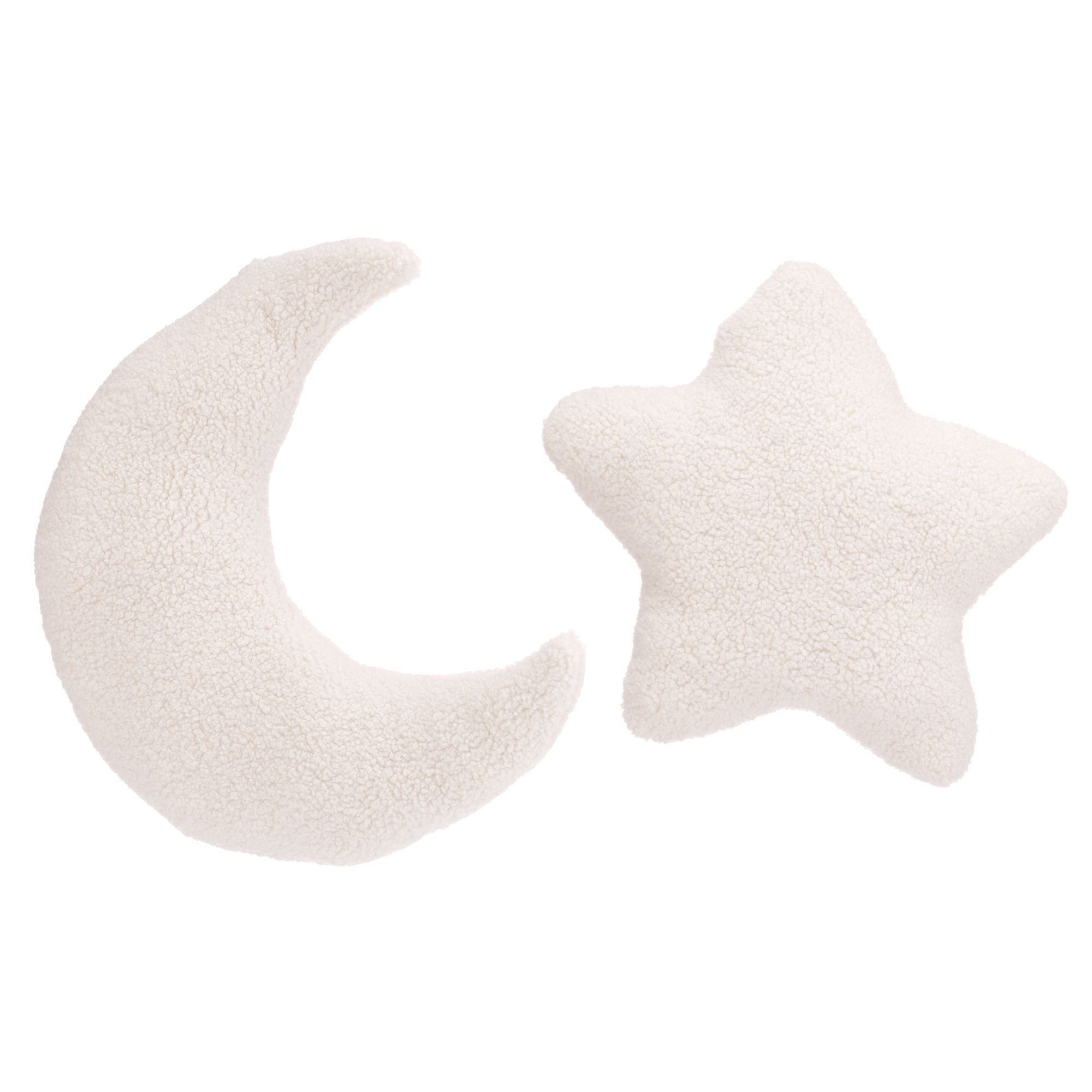 COZEE HOME 2 Dekokissen Mond & Stern Teddy Bouclé waschbar, ca. 48x48cm