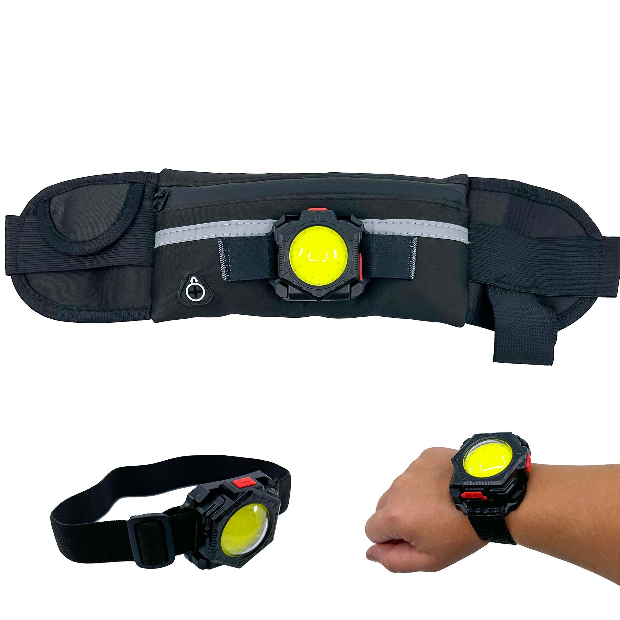 FLIPO® Multifunktionale Gürtel- / Bauchtasche mit LED-Licht 6in1 Funktionen
