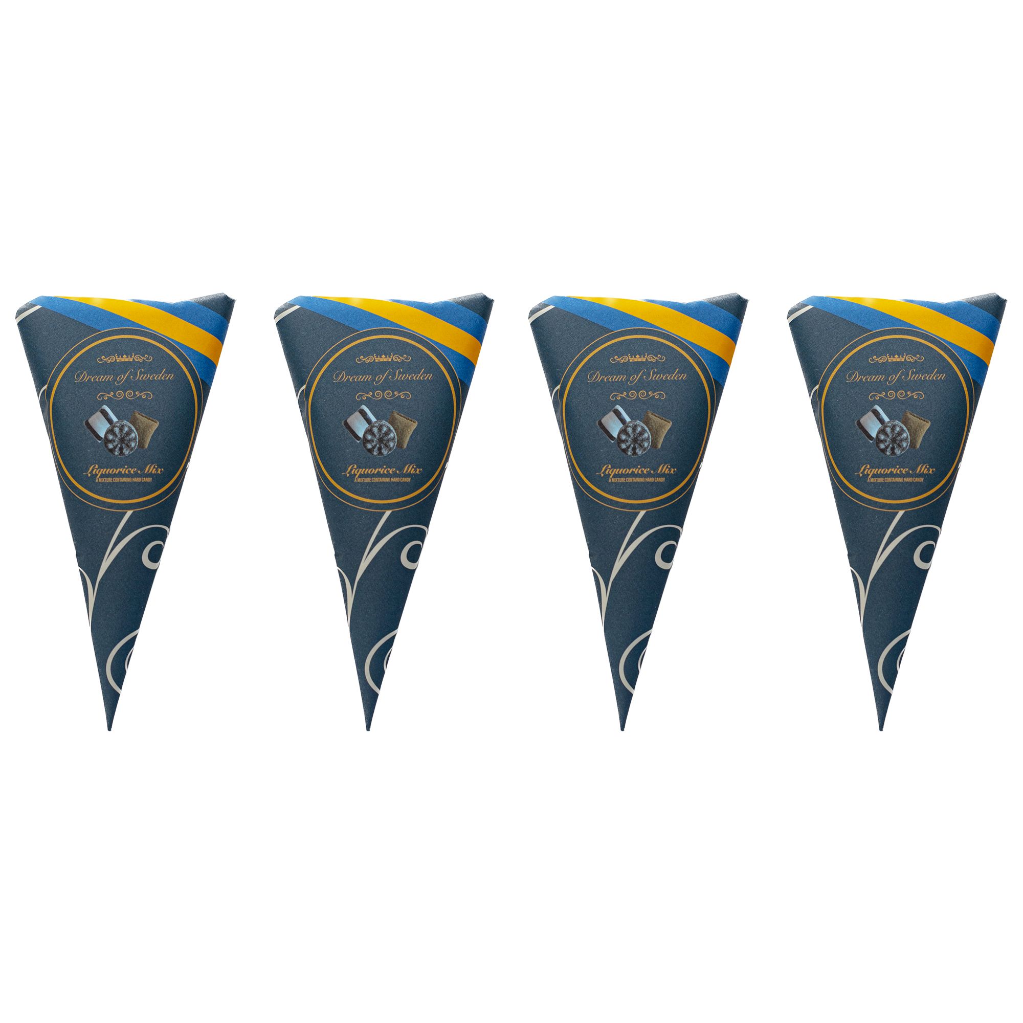 DREAM OF SWEDEN Lakritzbonbons je 4 Kegel exklusiv bei QVC Inhalt 4x100g