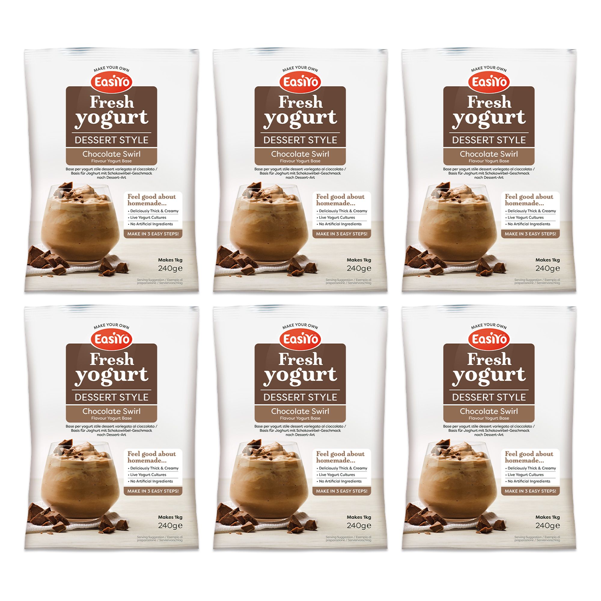 EASIYO Joghurtpulver für 6kg selbstgemachten frischen Joghurt Chocolate Swirl