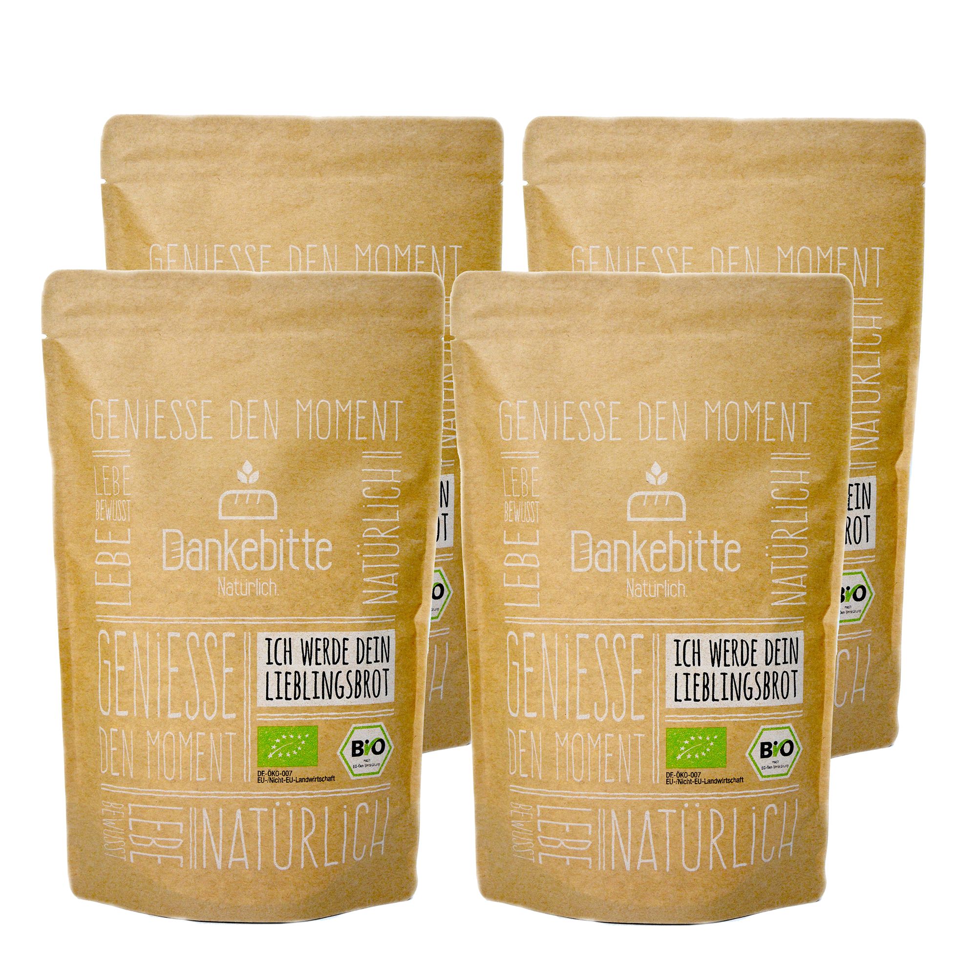 DANKEBITTE Gemüsebrote Set Bio Brotbackmischung 4 versch. Sorten Inhalt 2.255g