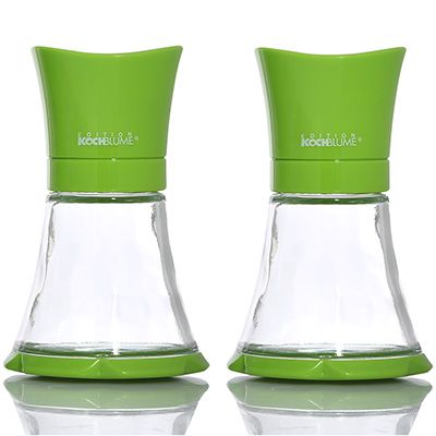 KOCHBLUME 2x Gewürz- & Kräutermühle aus Glas Keramikmahlwerk