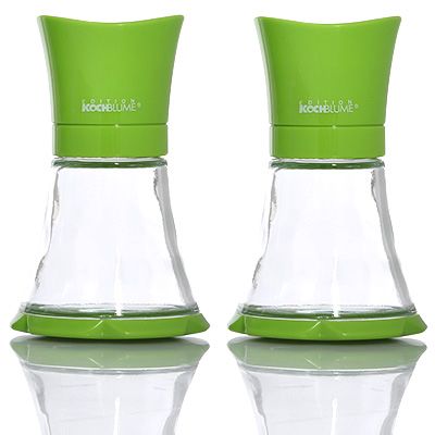 KOCHBLUME 2x Gewürz- & Kräutermühle aus Glas Keramikmahlwerk