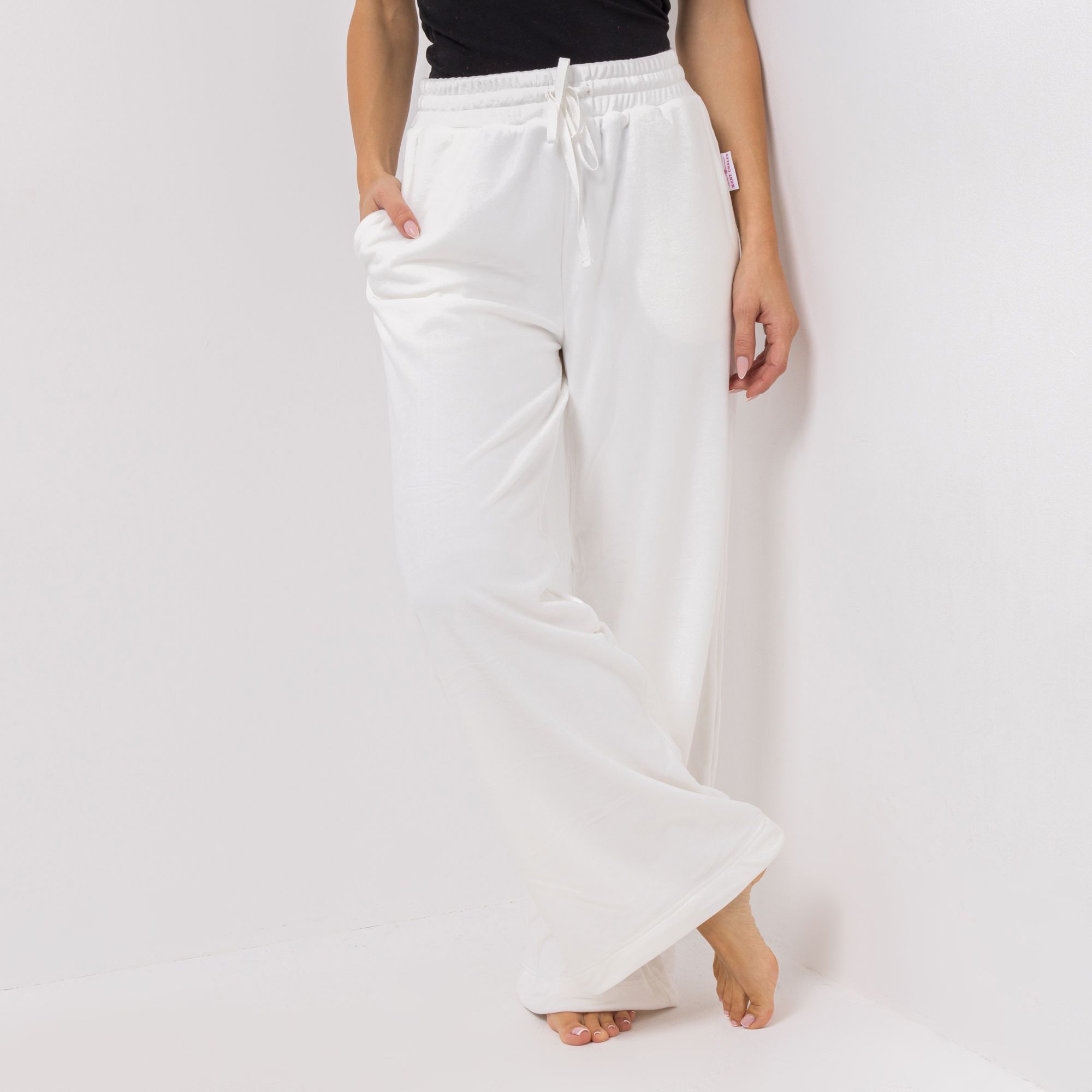 MONT CHALET Damen-Hose uni Mikrofaser Samtfell weites Bein
