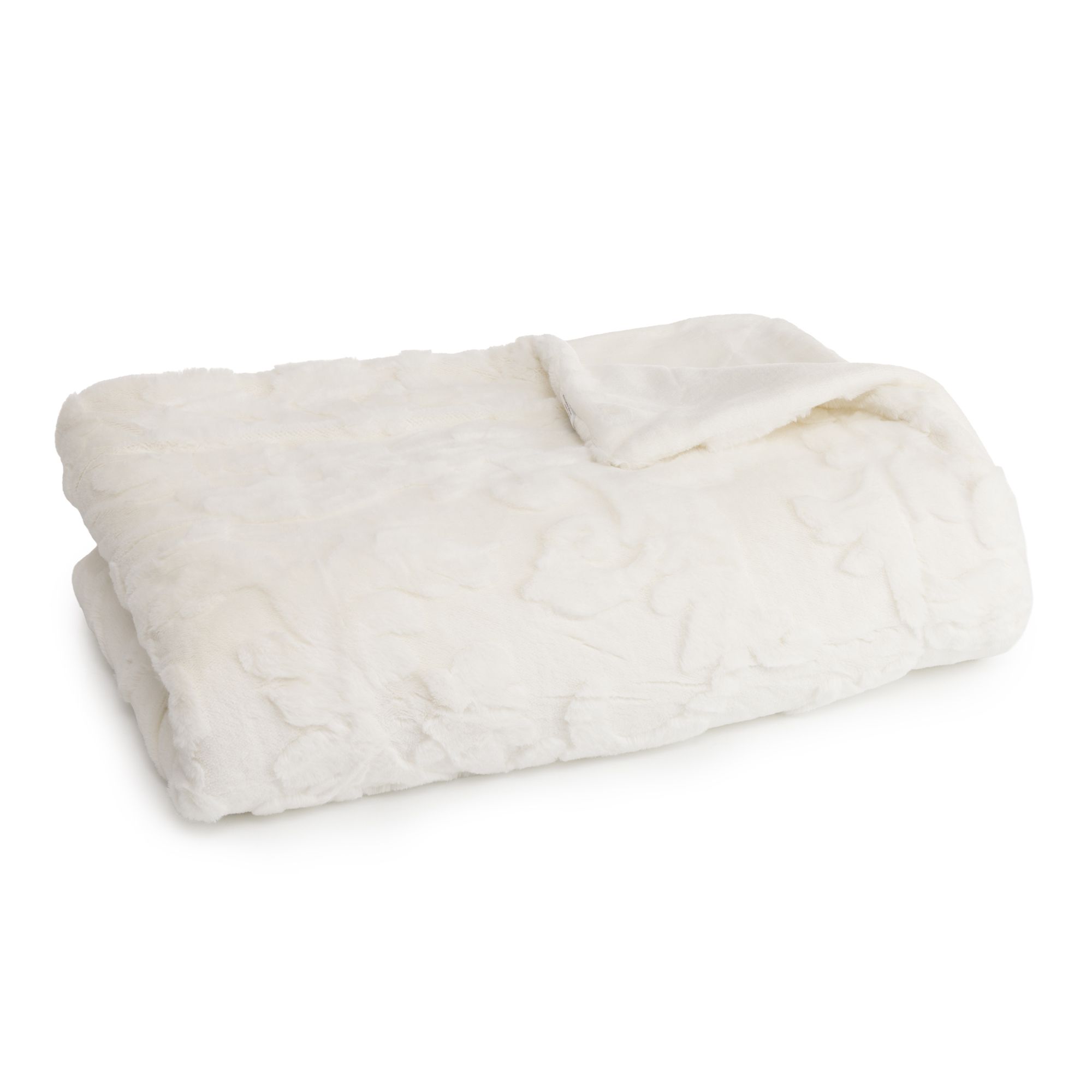 MONT CHALET Überwurf geprägte Ornamente Mikrofaser Chinchilla waschbar,160x200cm