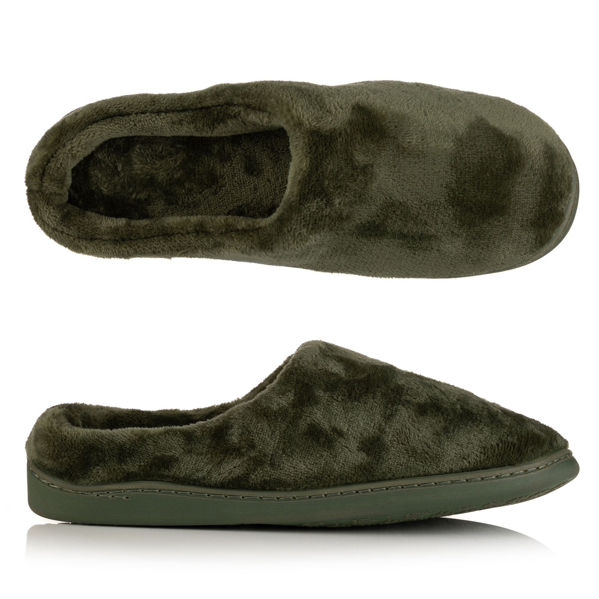 MONT CHALET Herren-Hausschuh uni Mikrofaser Chinchilla weich gepolstert