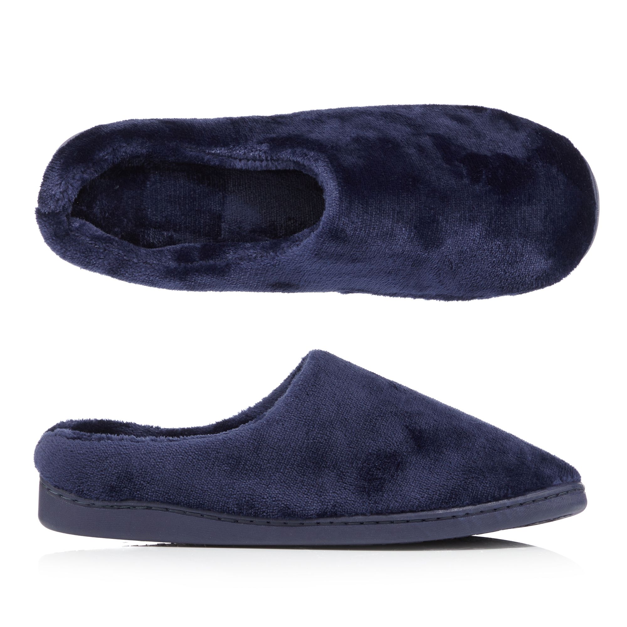 MONT CHALET Herren-Hausschuh uni Mikrofaser Chinchilla weich gepolstert