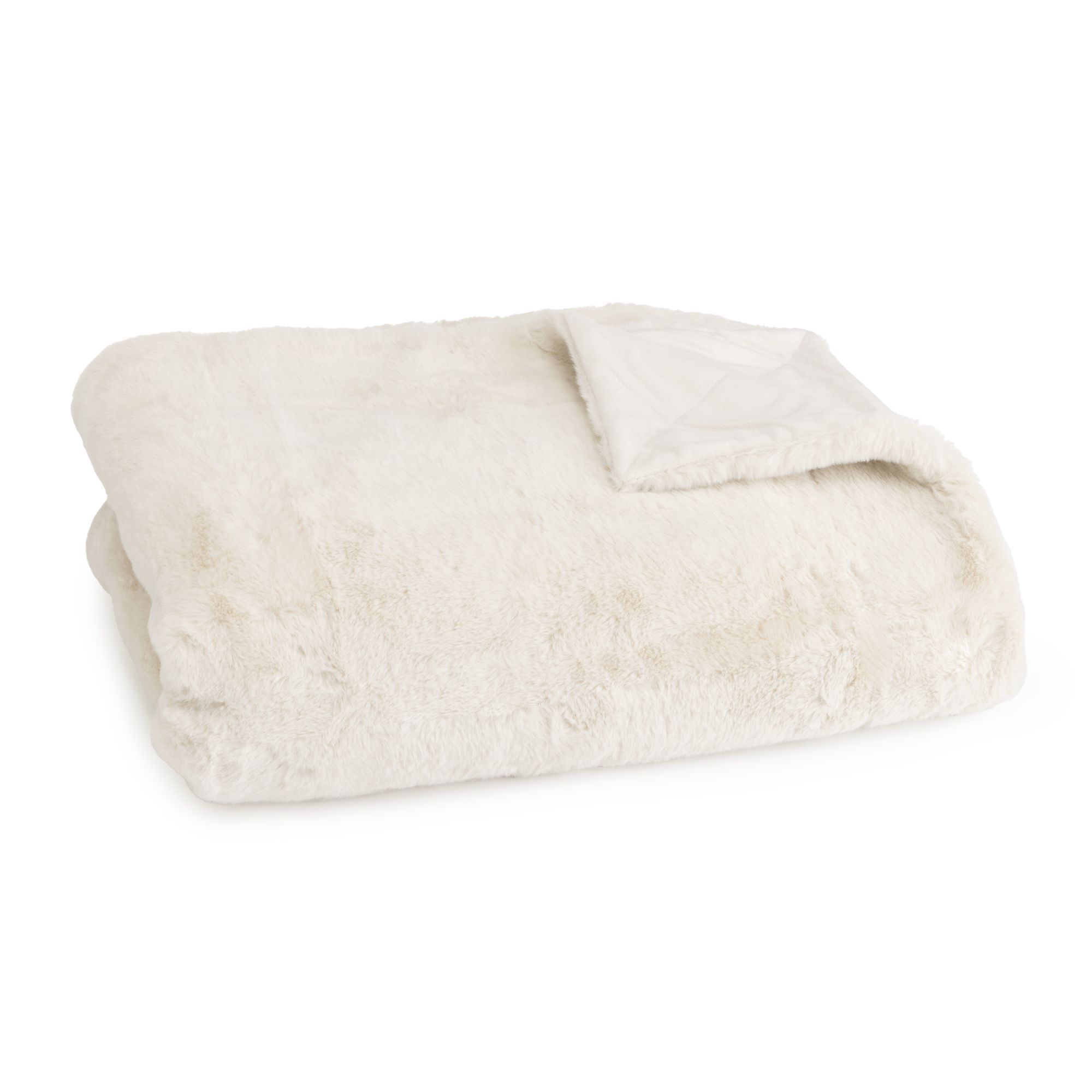 MONT CHALET uni Plaid Lammfellimitat Mikrofaser-Rückseite ca. 150x200cm