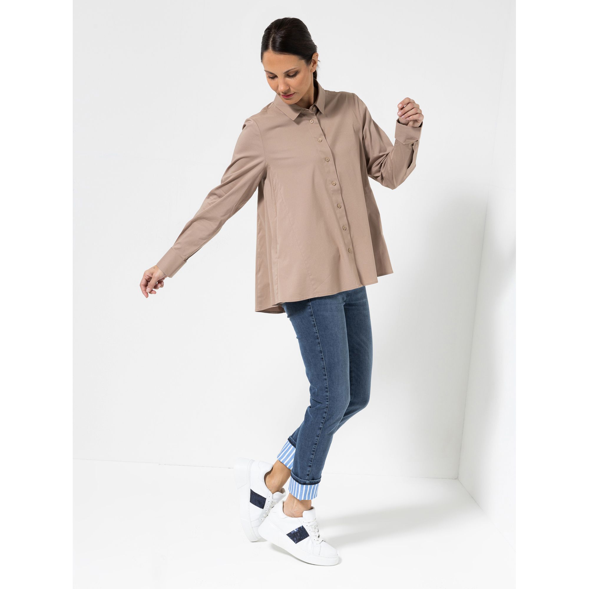 B-Ware STEFFEN SCHRAUT Bluse, 1/1-Arm Nahttaschen Knopfleiste