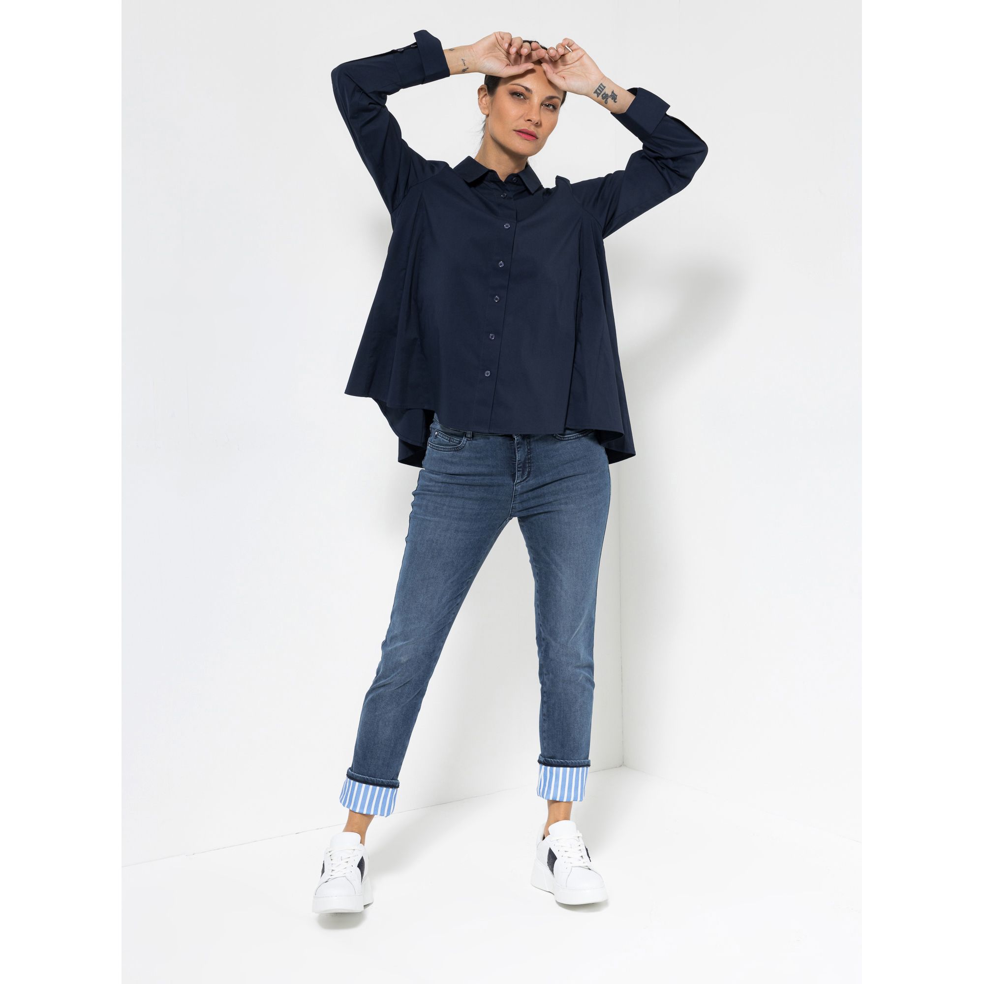 B-Ware STEFFEN SCHRAUT Bluse, 1/1-Arm Nahttaschen Knopfleiste