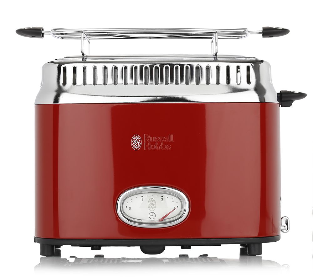 RUSSELL HOBBS Retro Ribbon Red Toaster 65% schneller 6 Stufen 