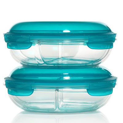 LocknLock 2 Frischhaltedosen aus Tritan™ mit 4 Fächern je 1,4L Volumen