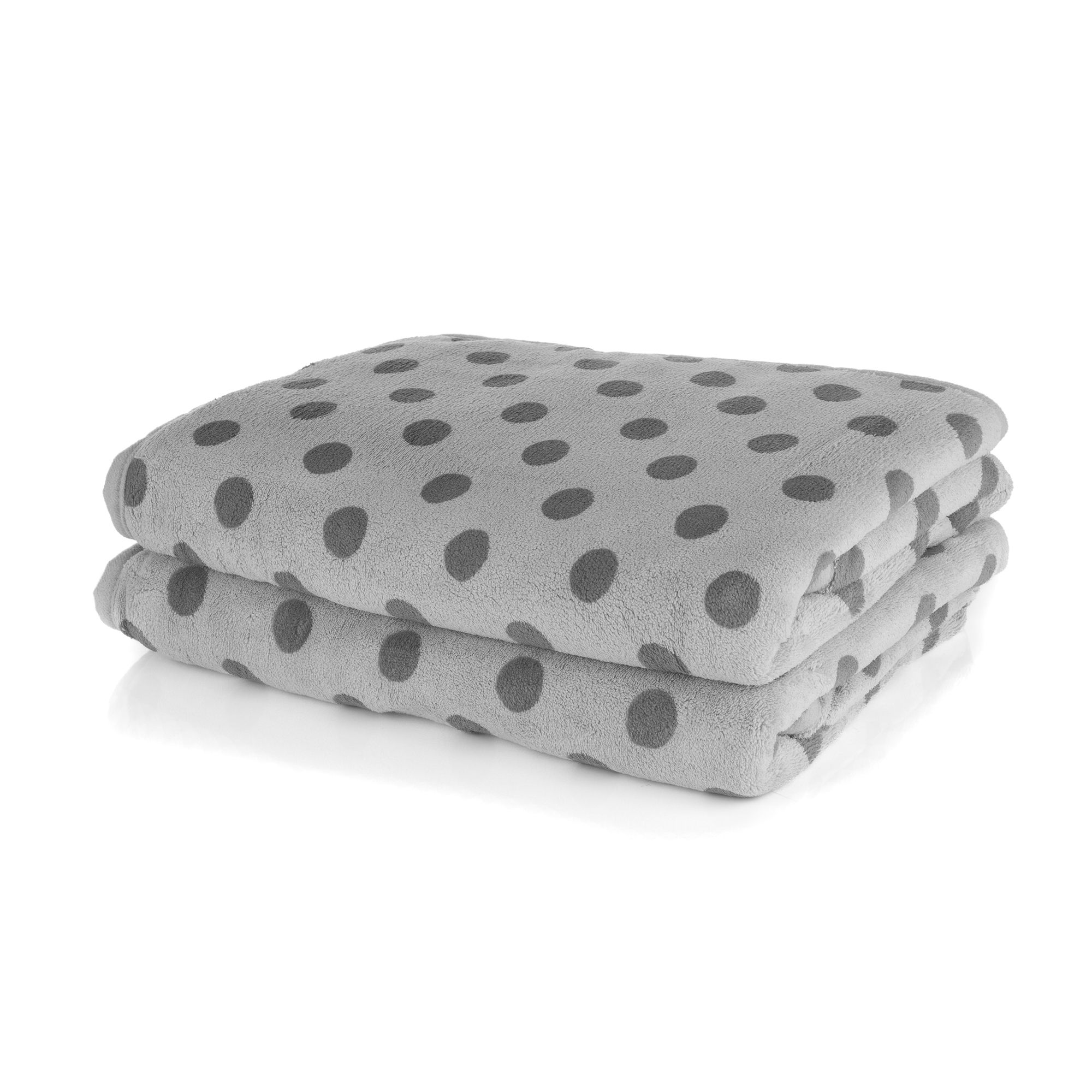 BADIZIO Softdry 2 Duschtücher Punkte MF Kuschelplüsch ca. 70x140cm