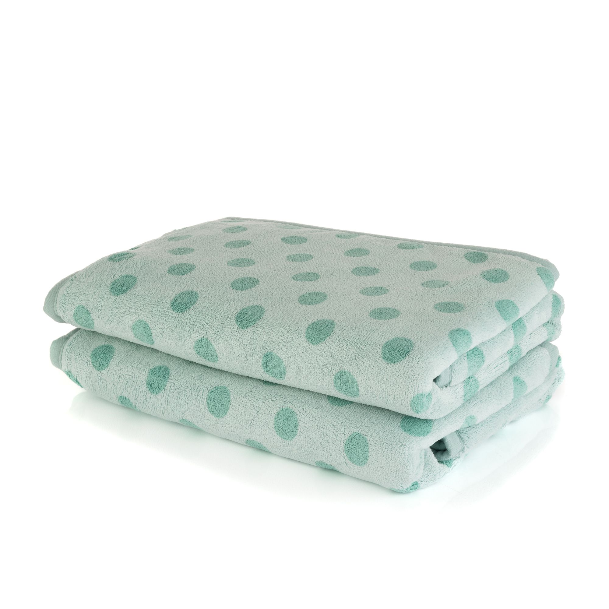 BADIZIO Softdry 2 Duschtücher Punkte MF Kuschelplüsch ca. 70x140cm