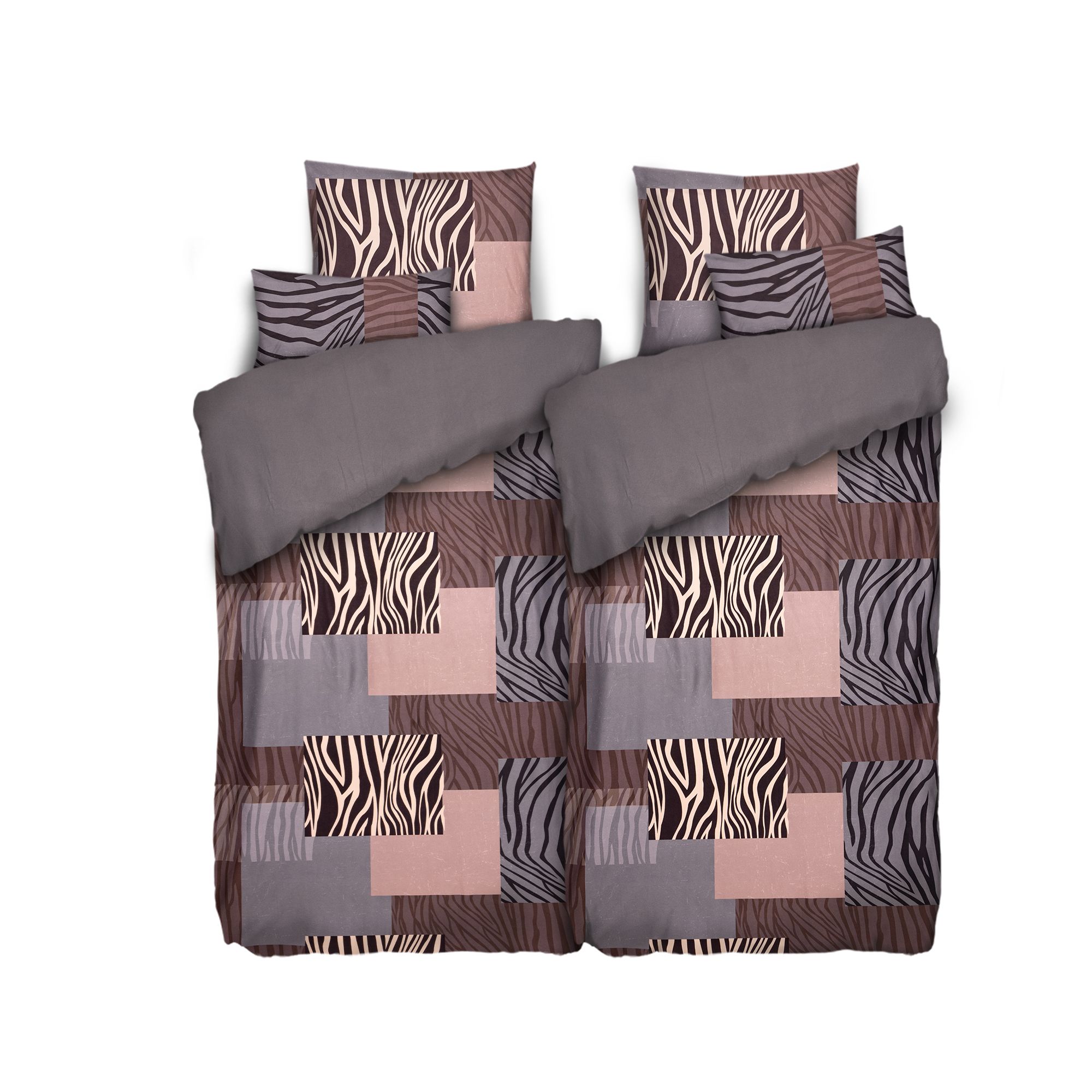 WINTERENGEL Wendebettwäsche Tierfell-Optik Mikrofaser Flanell Doppelbett, 6tlg.