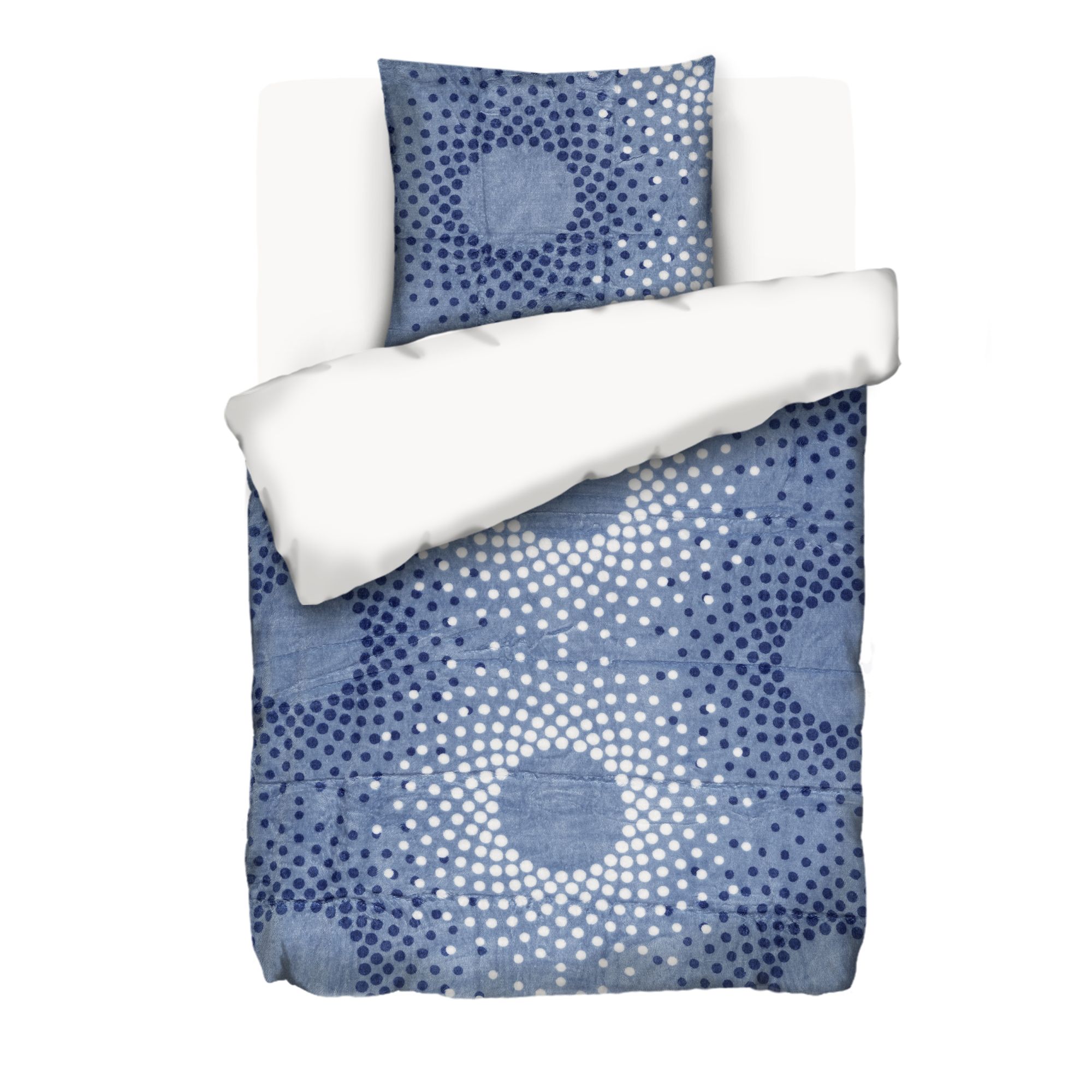 BADIZIO Classic Wendebettwäsche Punkte & Kreise Mikrofaser Plüsch Einzelbett, 3tlg.