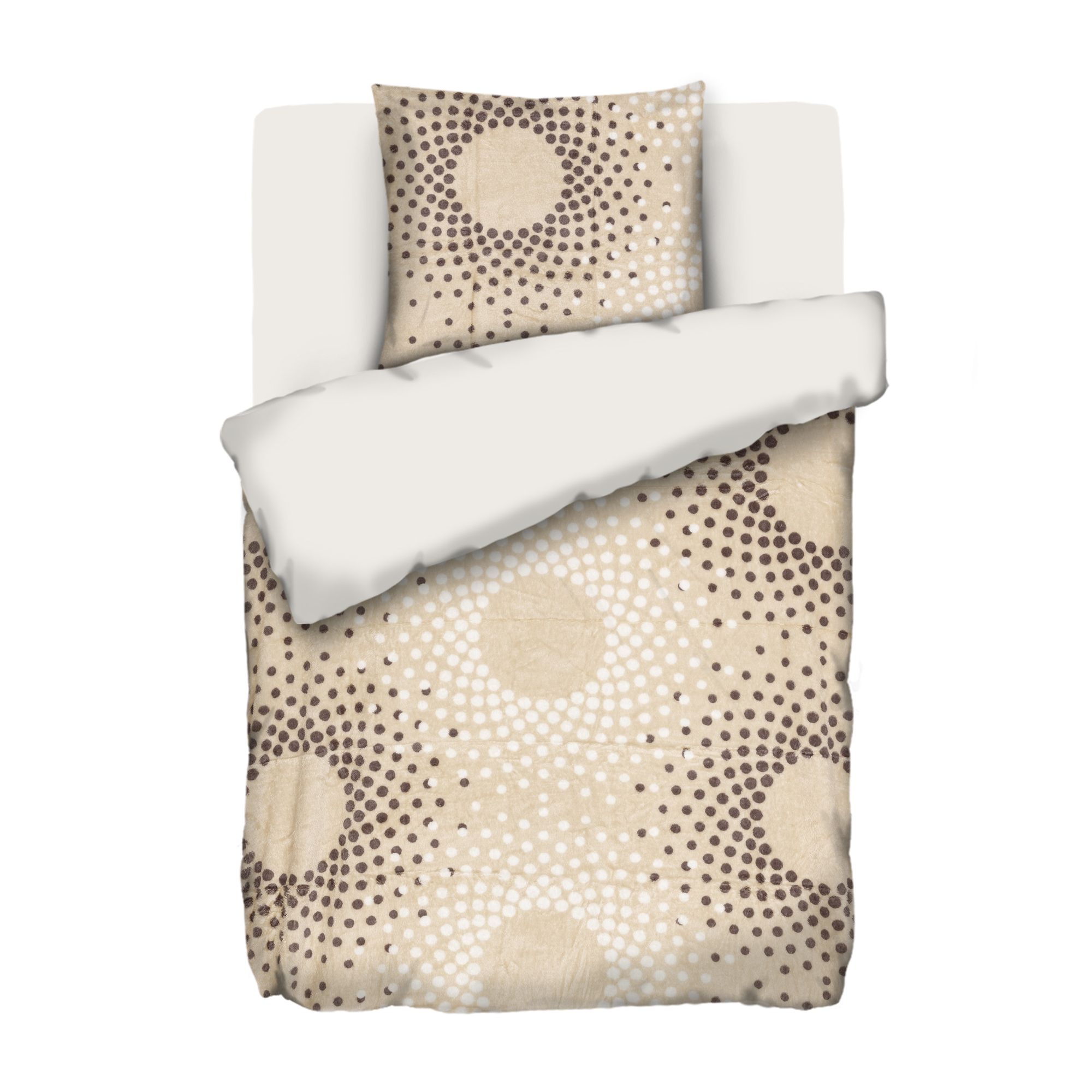 BADIZIO Classic Wendebettwäsche Punkte & Kreise Mikrofaser Plüsch Einzelbett, 3tlg.