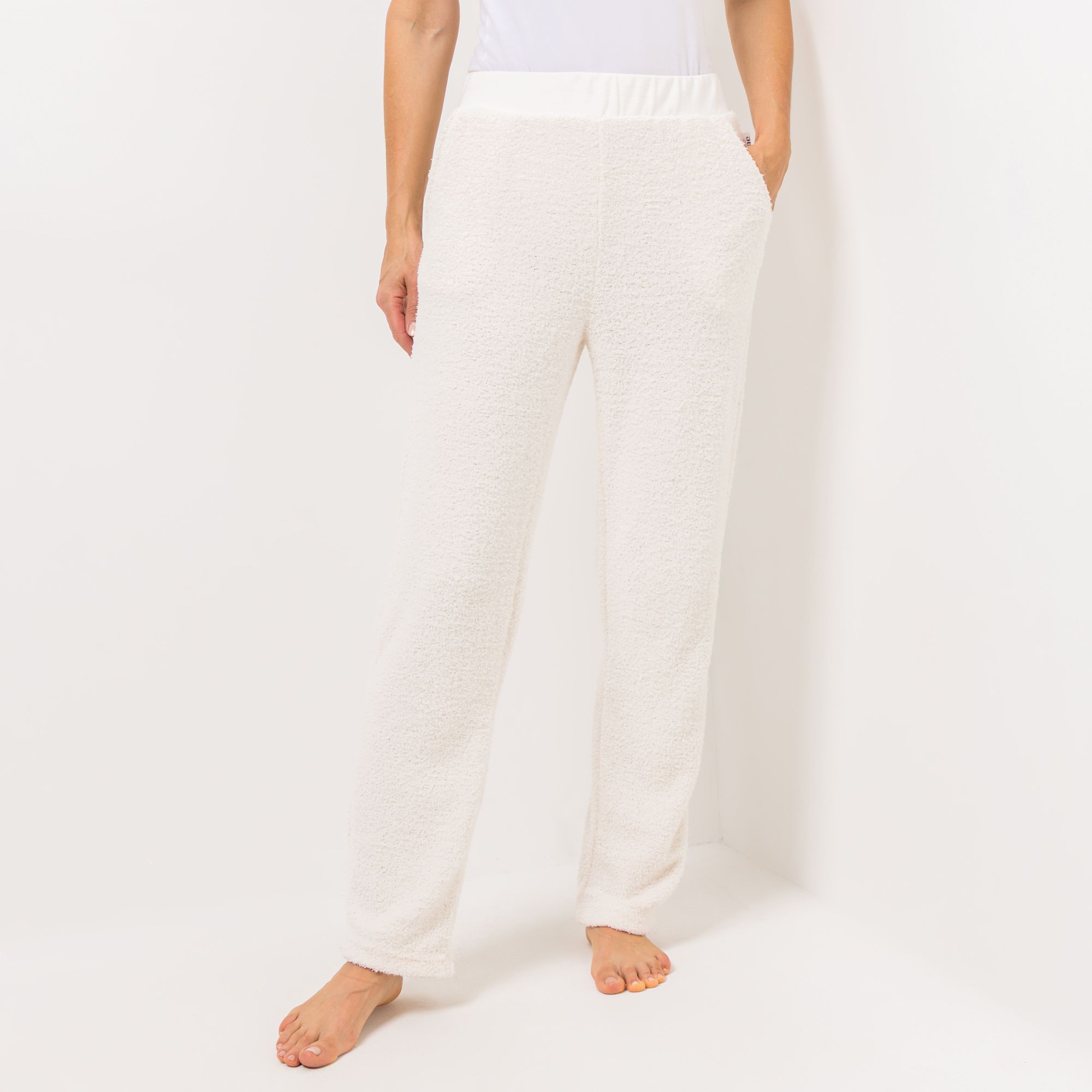 COZEE HOME Homewear Damen-Kuschelhose uni MF Sherpa Bouclé Eingrifftaschen