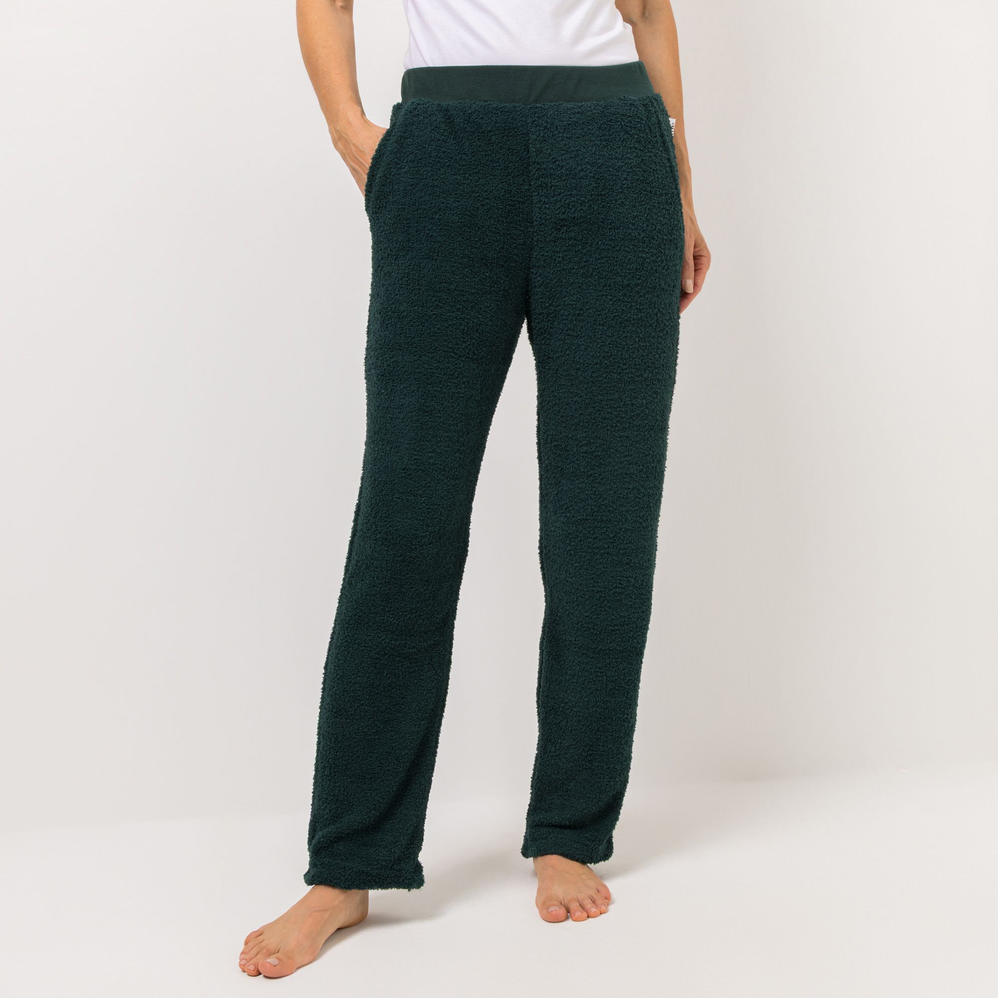 COZEE HOME Homewear Damen-Kuschelhose uni MF Sherpa Bouclé Eingrifftaschen