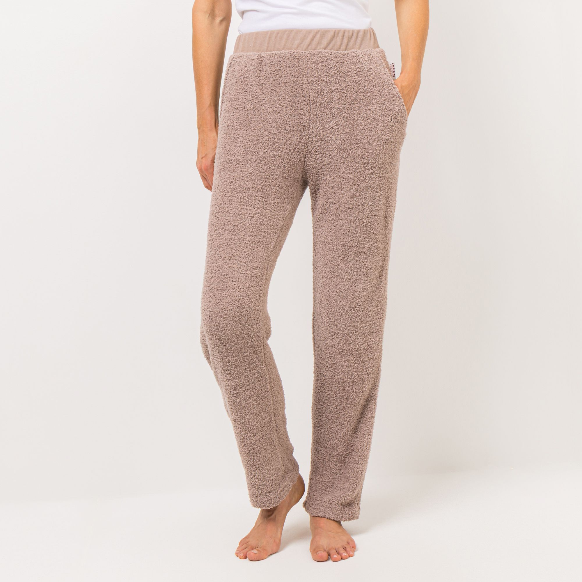 COZEE HOME Homewear Damen-Kuschelhose uni MF Sherpa Bouclé Eingrifftaschen