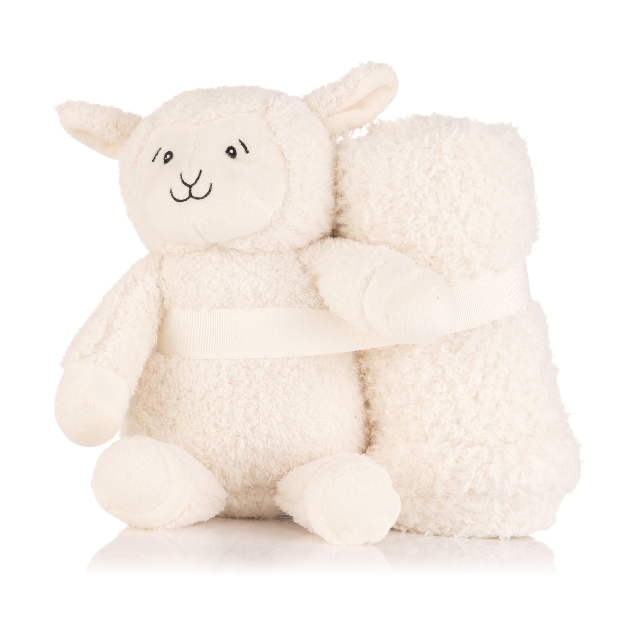 MONT CHALET Kuscheltier-Set Plüschschaf Höhe 30cm Baby-Decke 64x64cm Mikrofaser, waschbar