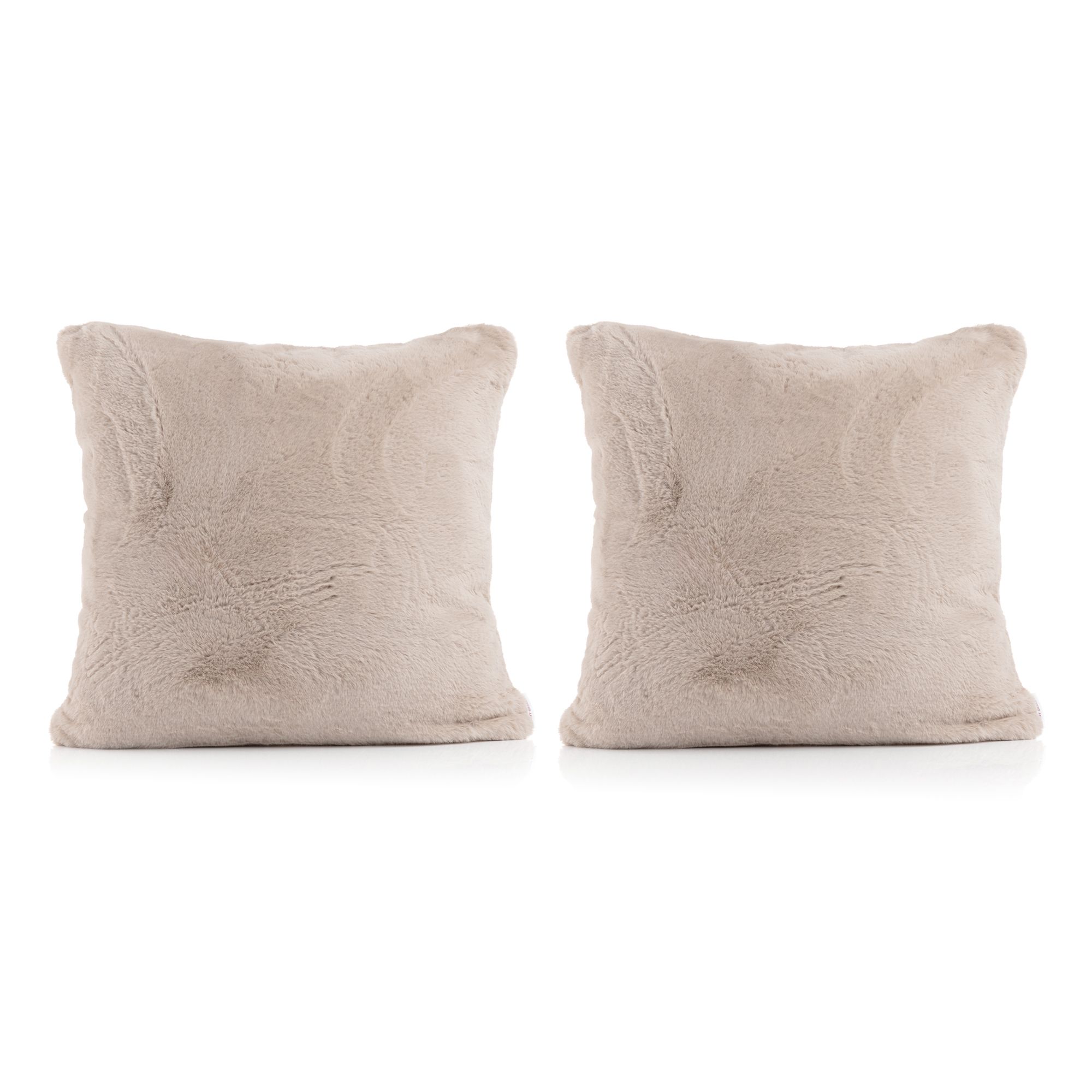 MONT CHALET 2 Kissenhüllen uni Lammfell-Imitat waschbar ca. 50x50cm