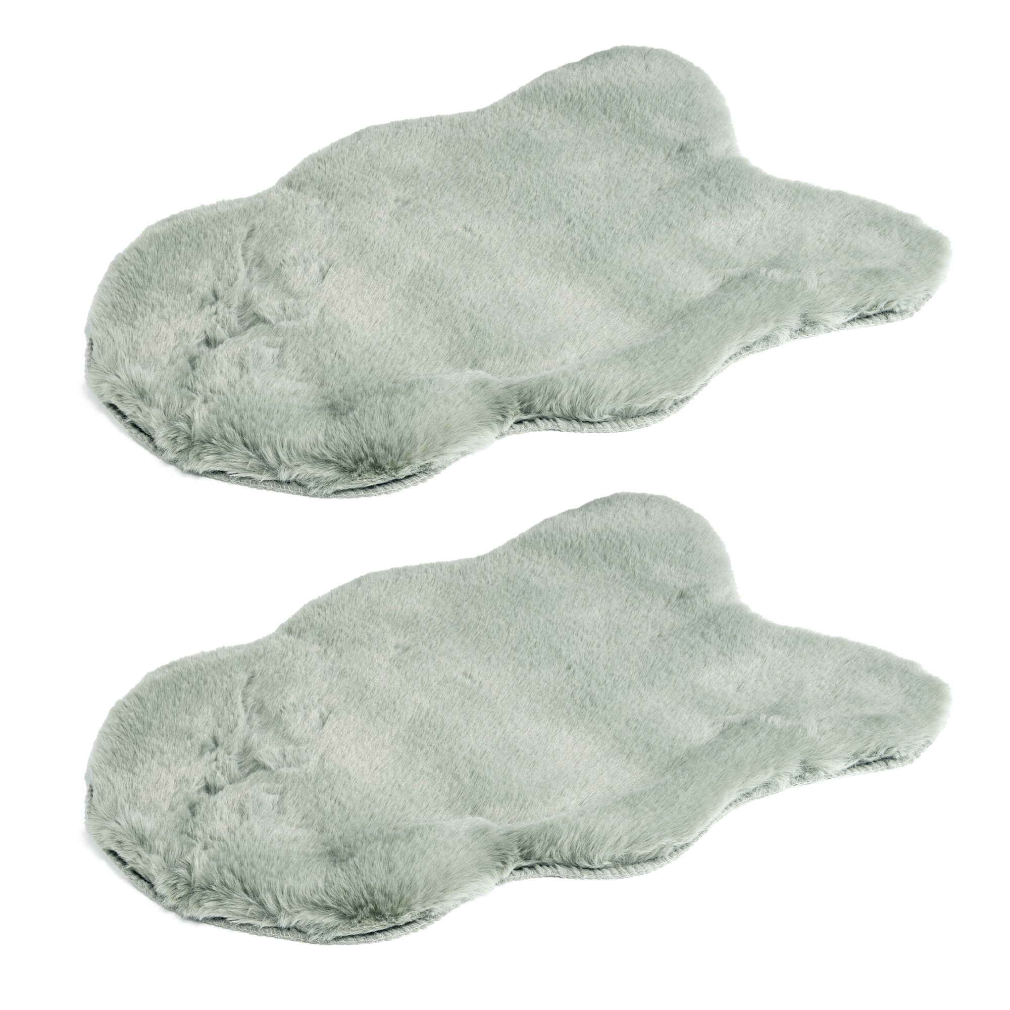 MONT CHALET dekorative Mini-Felle Lammfellimitat uni waschbar ca. 40x57cm, 2er-Set
