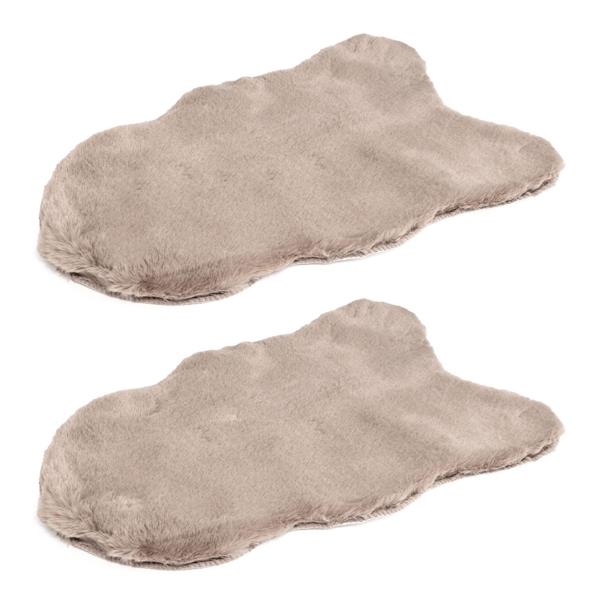 MONT CHALET dekorative Mini-Felle Lammfellimitat uni waschbar ca. 40x57cm, 2er-Set