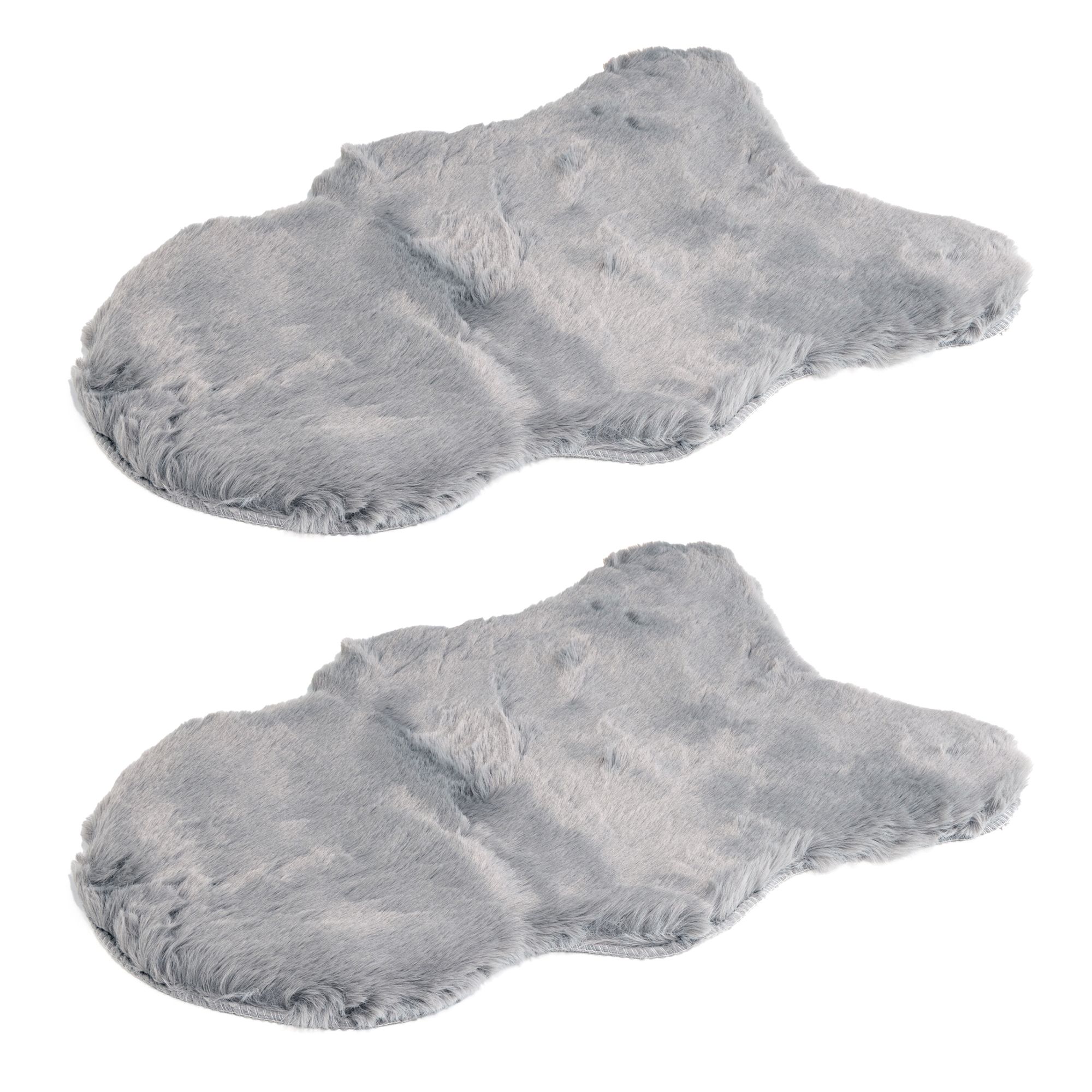 MONT CHALET dekorative Mini-Felle Lammfellimitat uni waschbar ca. 40x57cm, 2er-Set