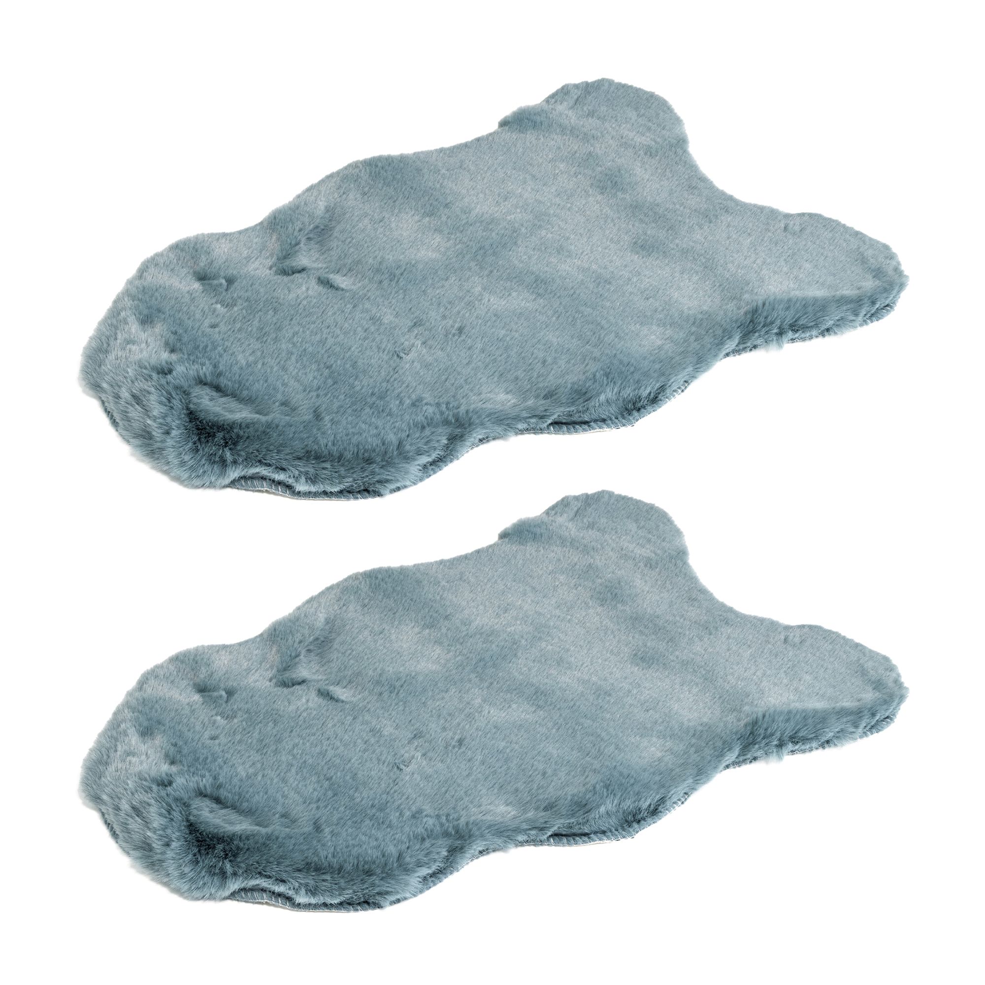 MONT CHALET dekorative Mini-Felle Lammfellimitat uni waschbar ca. 40x57cm, 2er-Set