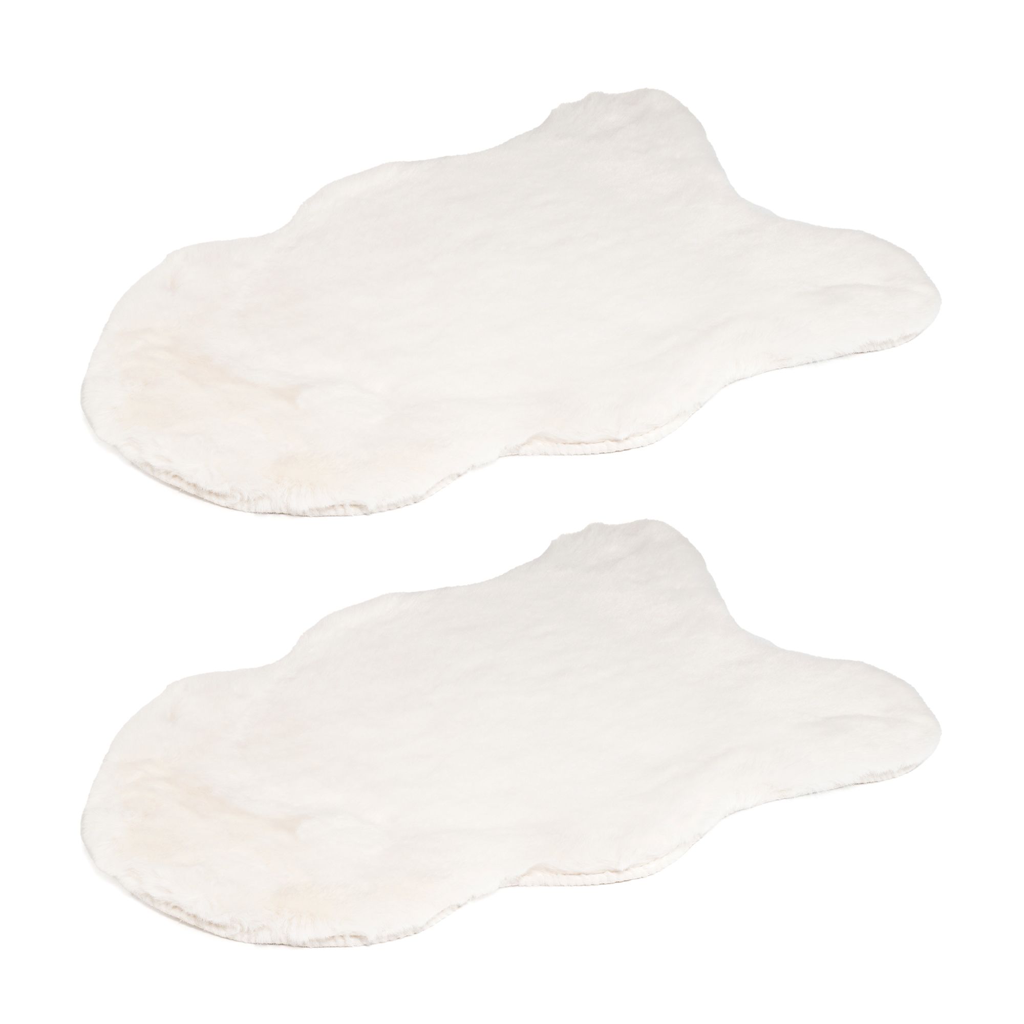 MONT CHALET dekorative Mini-Felle Lammfellimitat uni waschbar ca. 40x57cm, 2er-Set