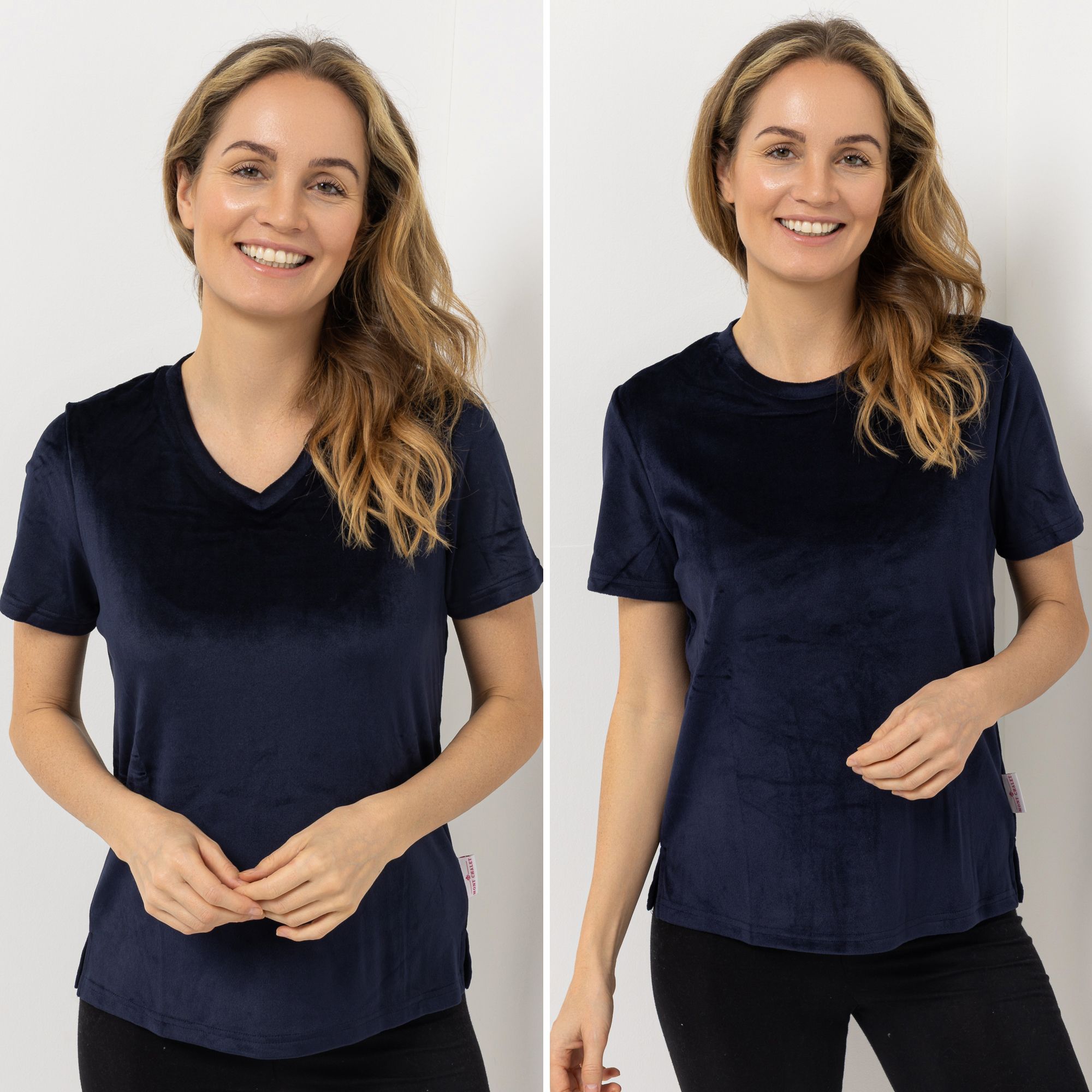 MONT CHALET 2 T-Shirts uni Mikrofaser Samtfell leicht fließend