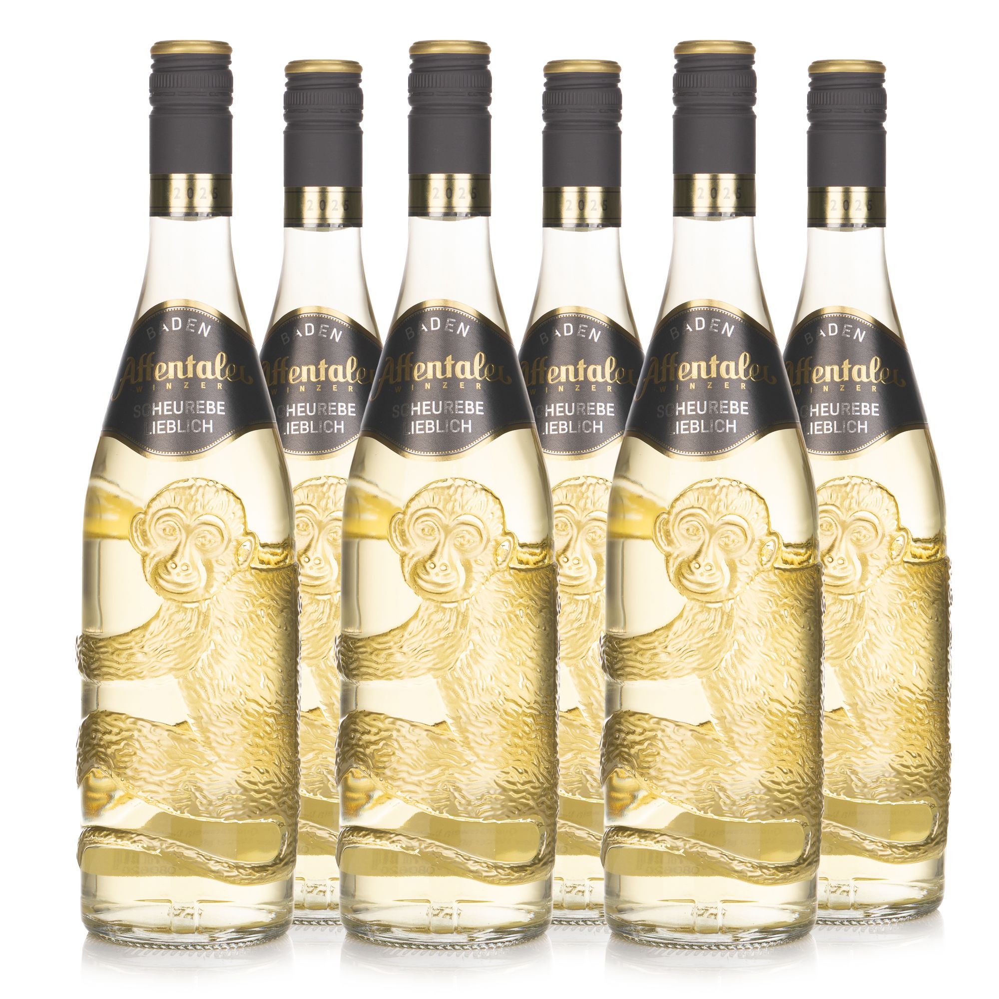 AFFENTALER WEIN Scheurebe QbA 6x0,75l Jahrgang 2025 in der Affenflasche exklusiv bei QVC