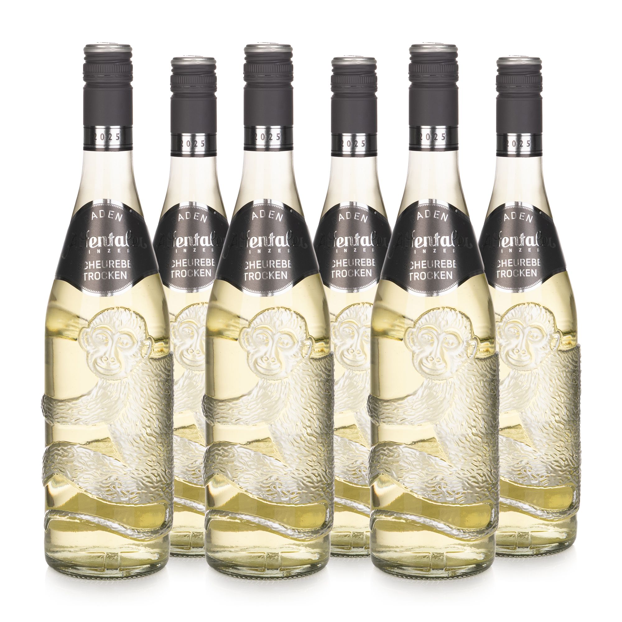 AFFENTALER WEIN Scheurebe QbA 6x0,75l Jahrgang 2025 in der Affenflasche exklusiv bei QVC