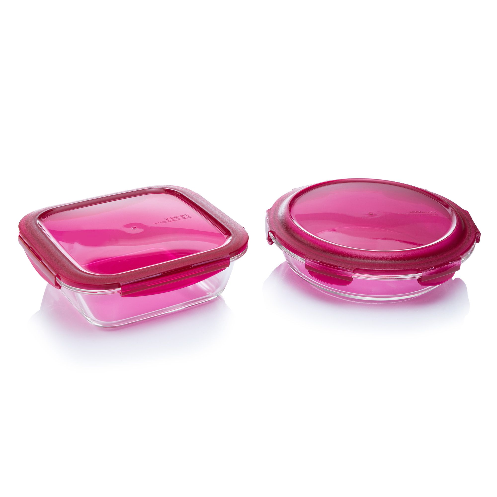LocknLock 2 Ofenformen aus Borosilikatglas rund 1,6L und quadratisch 1,8L