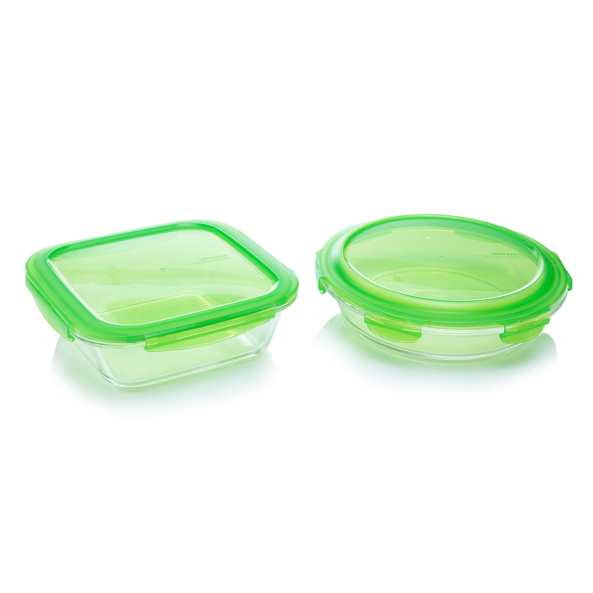 LocknLock 2 Ofenformen aus Borosilikatglas rund 1,6L und quadratisch 1,8L