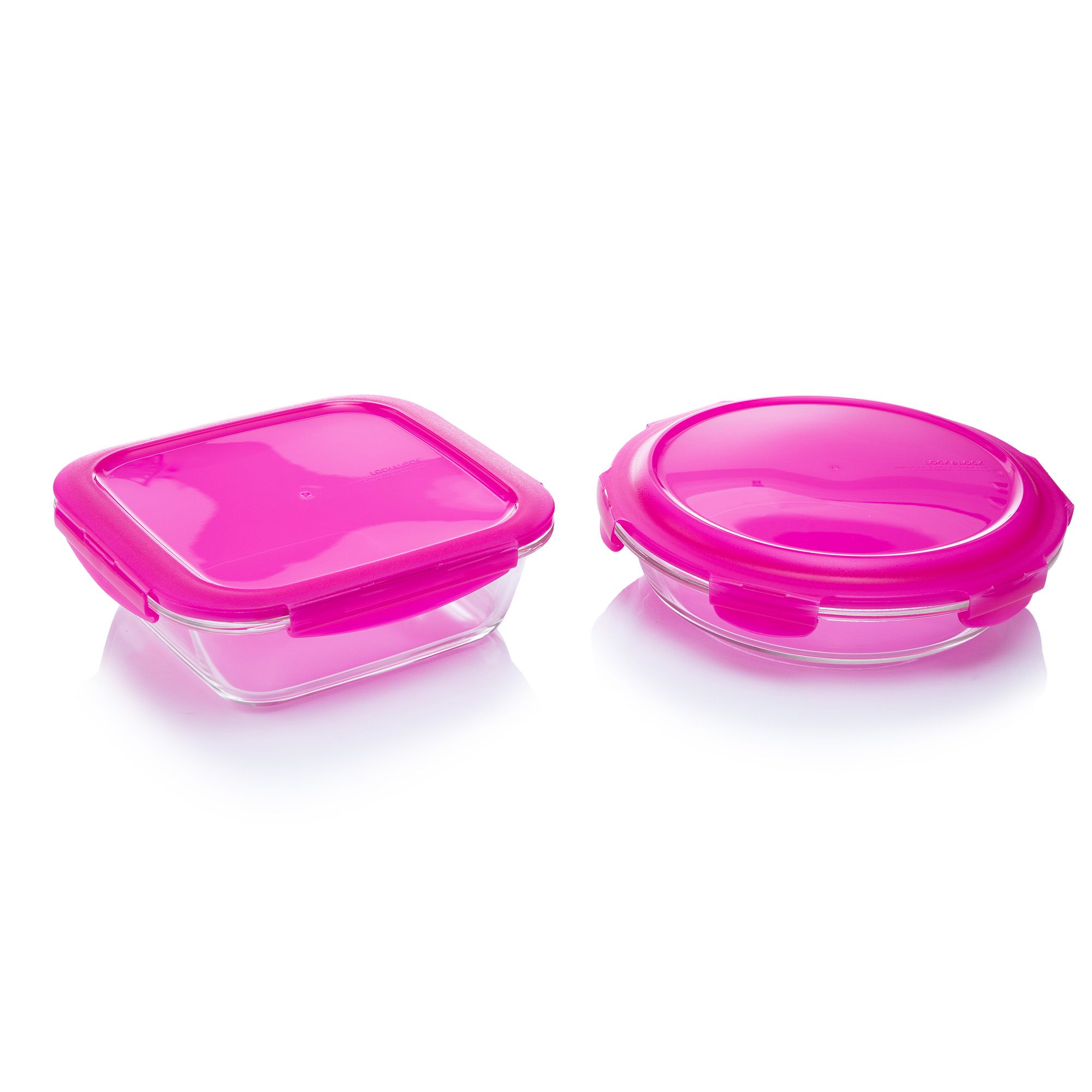 LocknLock 2 Ofenformen aus Borosilikatglas rund 1,6L und quadratisch 1,8L