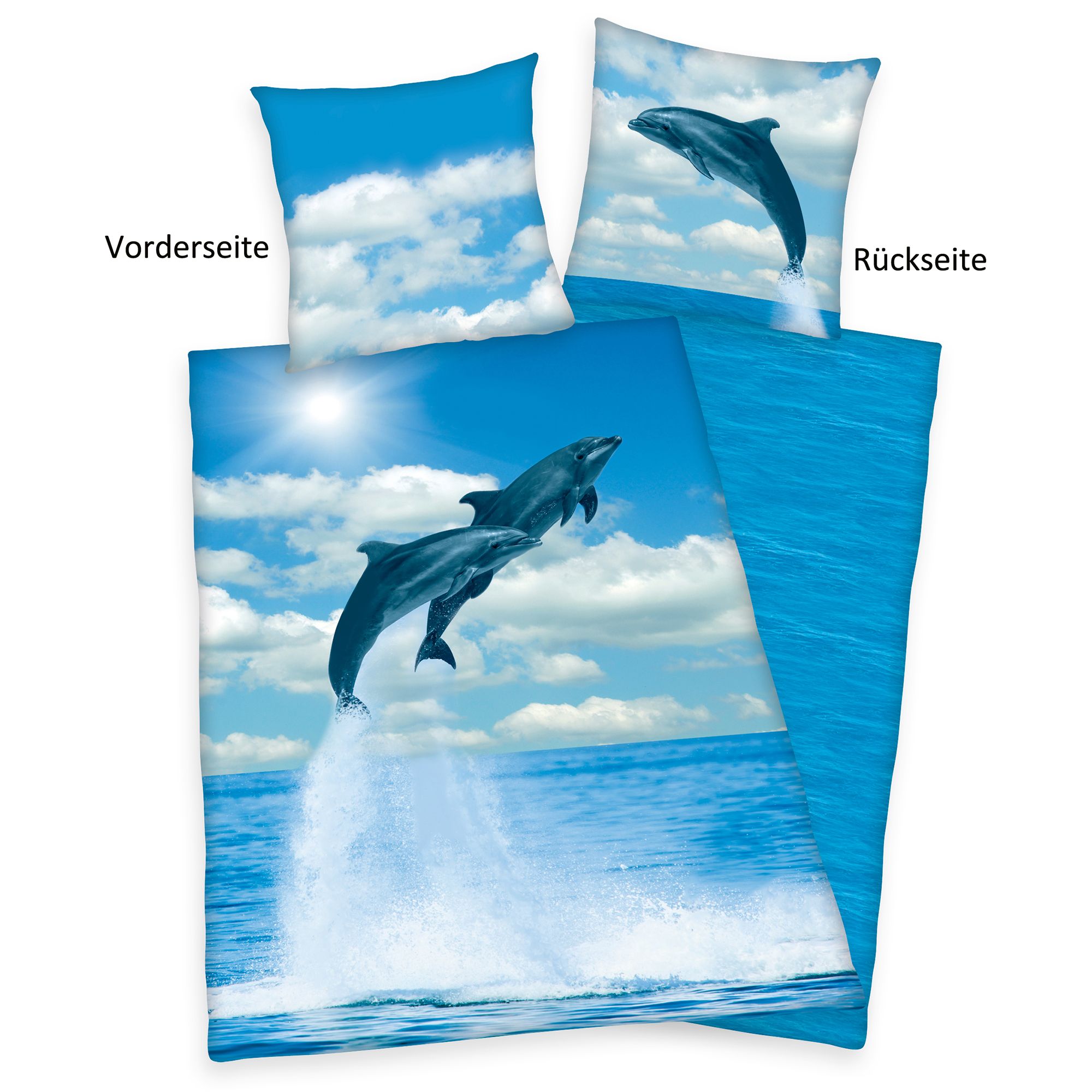 Young Collection Wendebettwäsche Delfine Baumwoll Renforcé Einzelbett, 2tlg.
