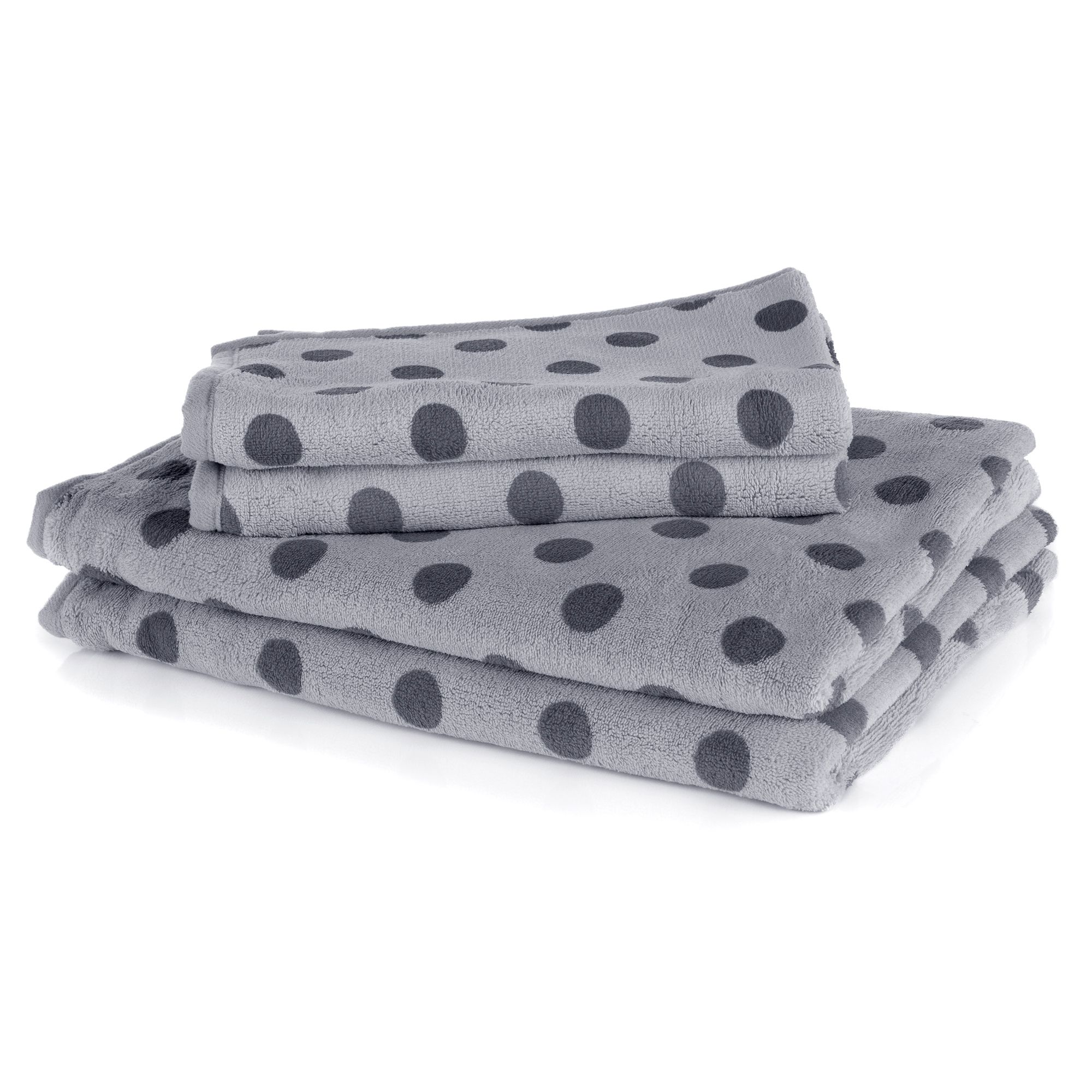 BADIZIO Softdry Gästebad-Set Punkte MF Kuschelplüsch 4tlg.