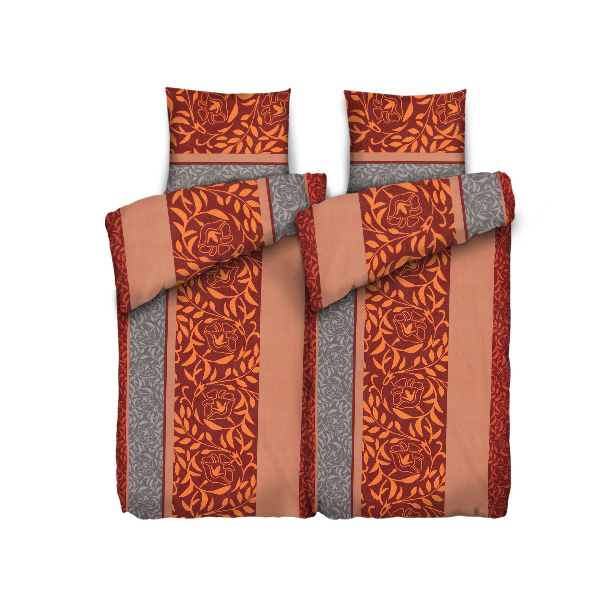 WINTERENGEL Premium Bettwäsche Mustermix-Ranken Mikrofaser Flanell Doppelbett, 4tlg.