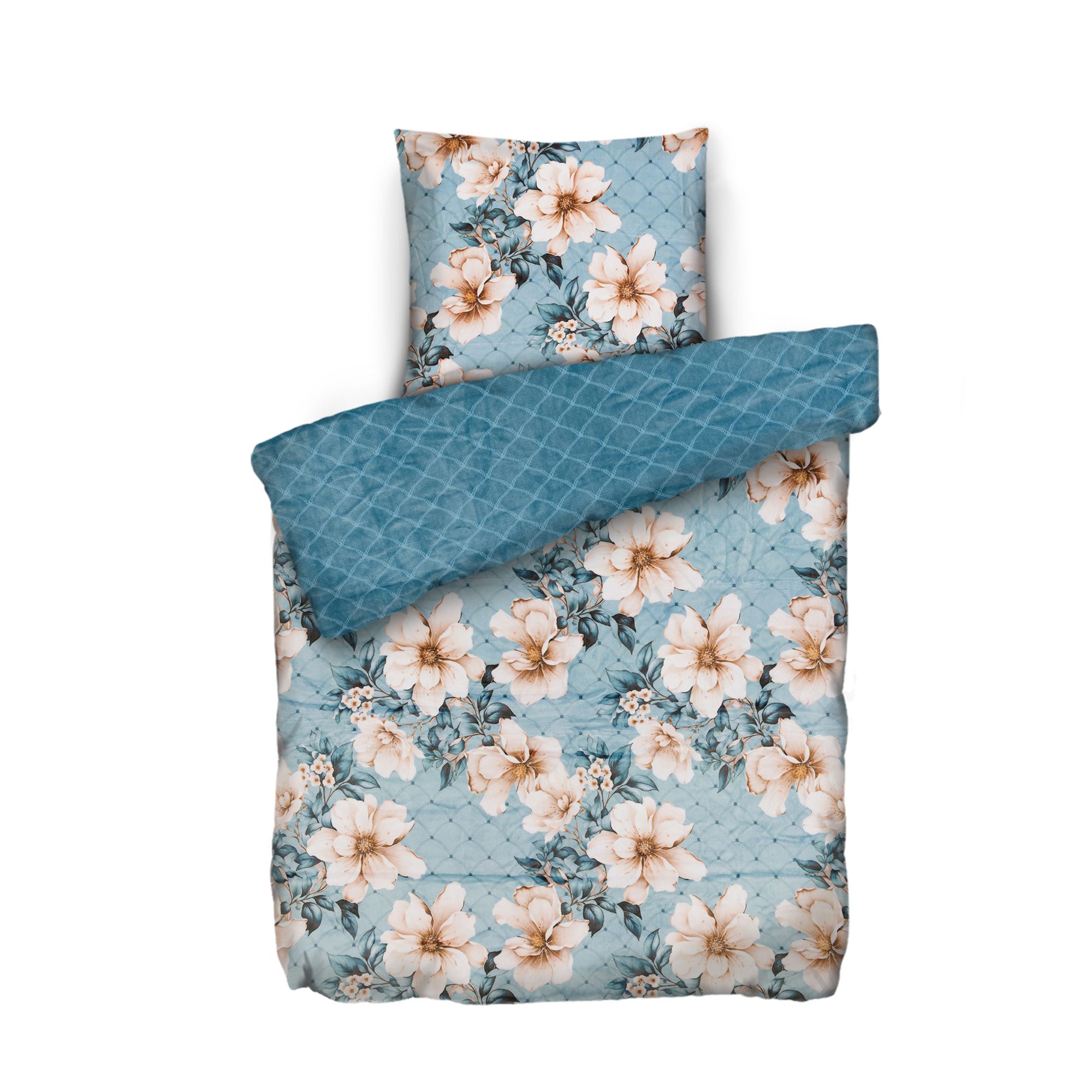 MONT CHALET Wendebettwäsche Blumen mit Glanz Mikrofaser Chinchilla Einzelbett, 2tlg.